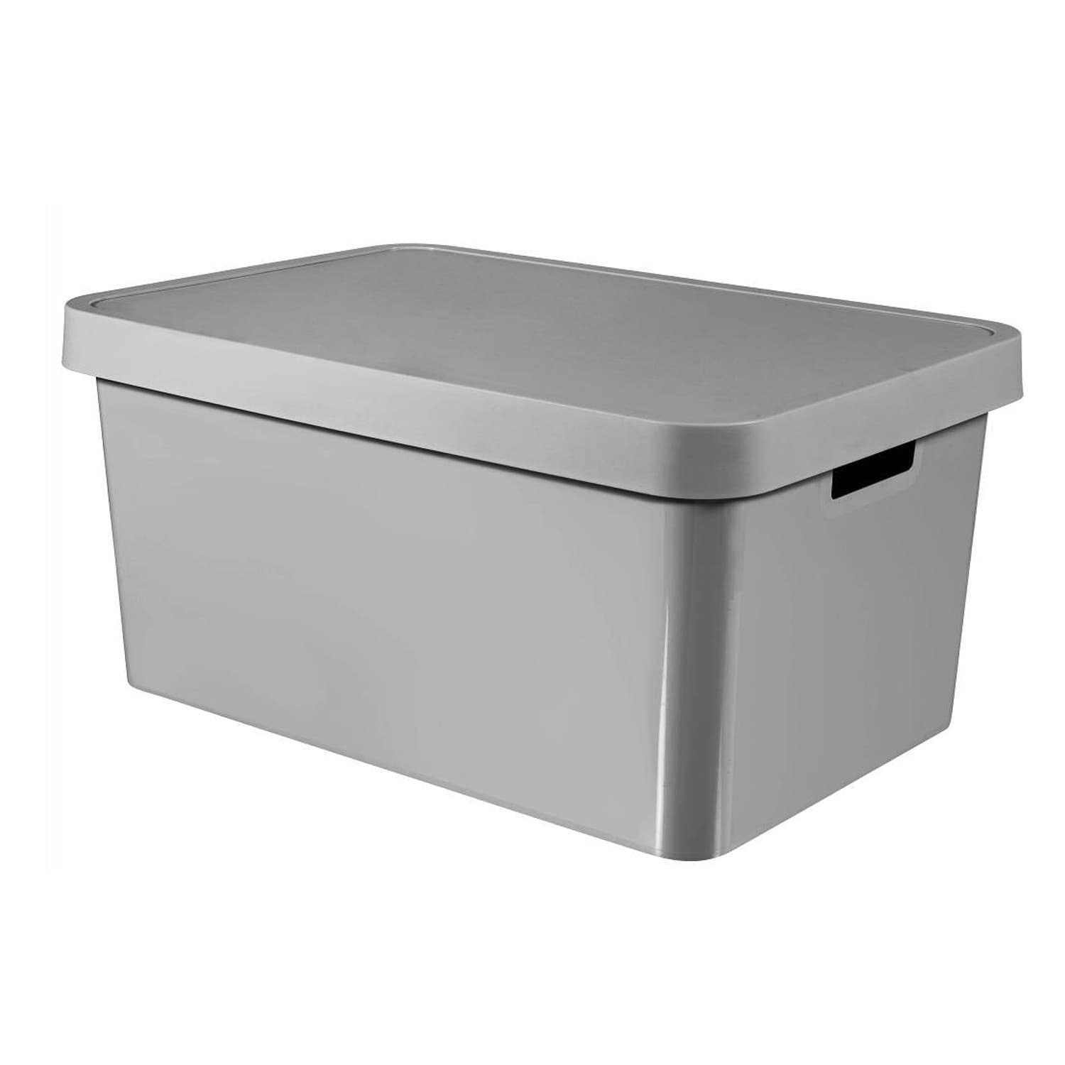 Veliki pravokotni posodi Curver Infinity 45L z pokrovom, siv