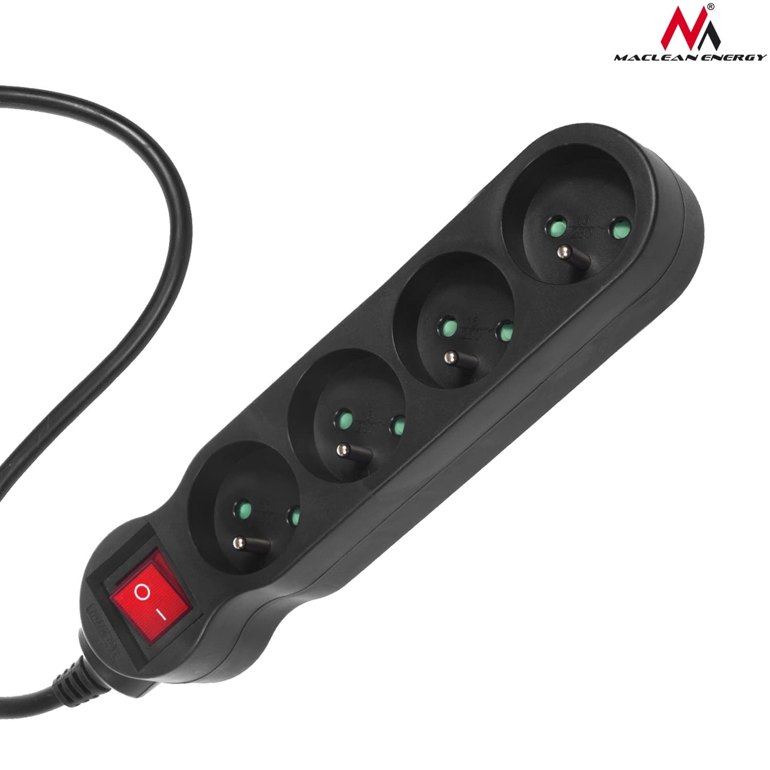 Maclean MCE180 napajalni kabel, 4 vtičnice, stikalo, 1.4m 2