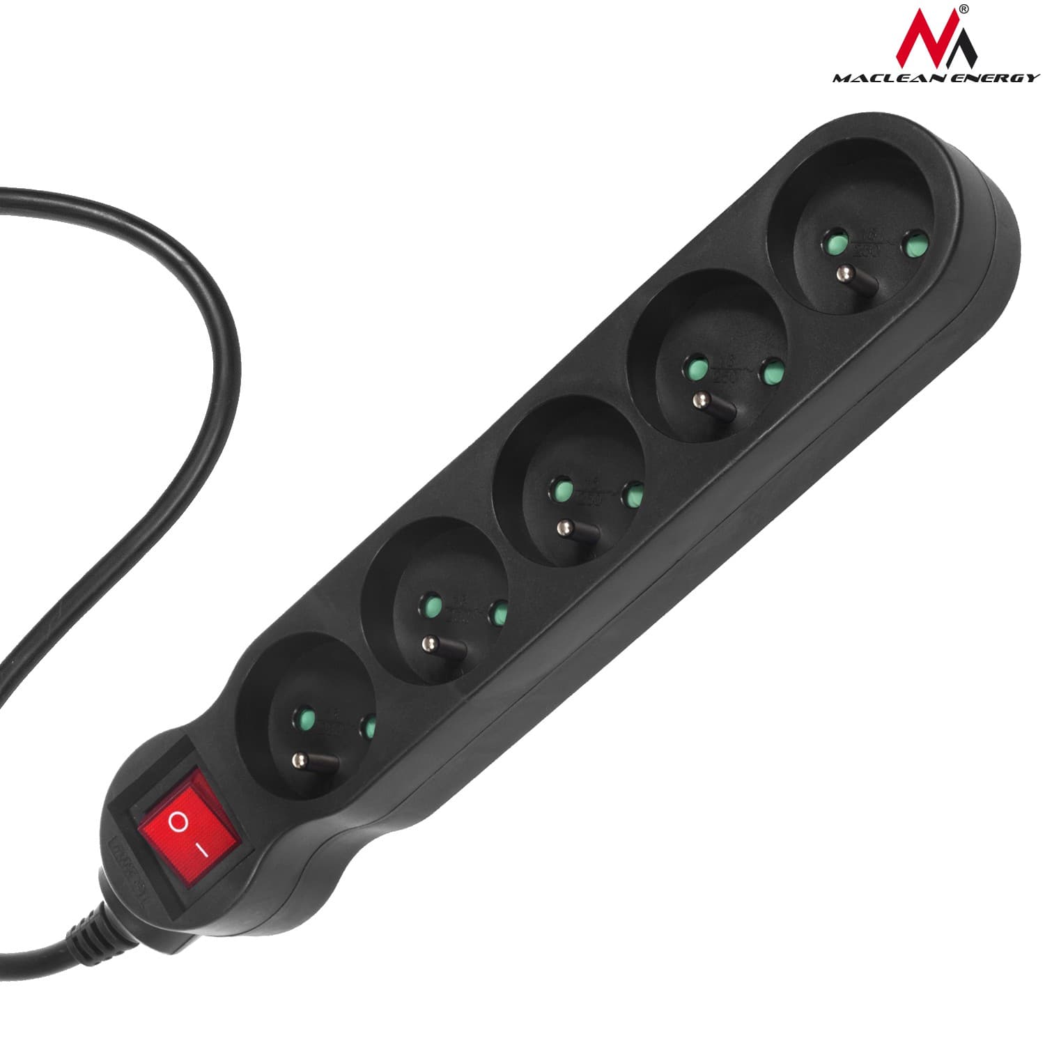 Maclean MCE185 napajalni kabel, 5 vtičnic, stikalo, 5m 2