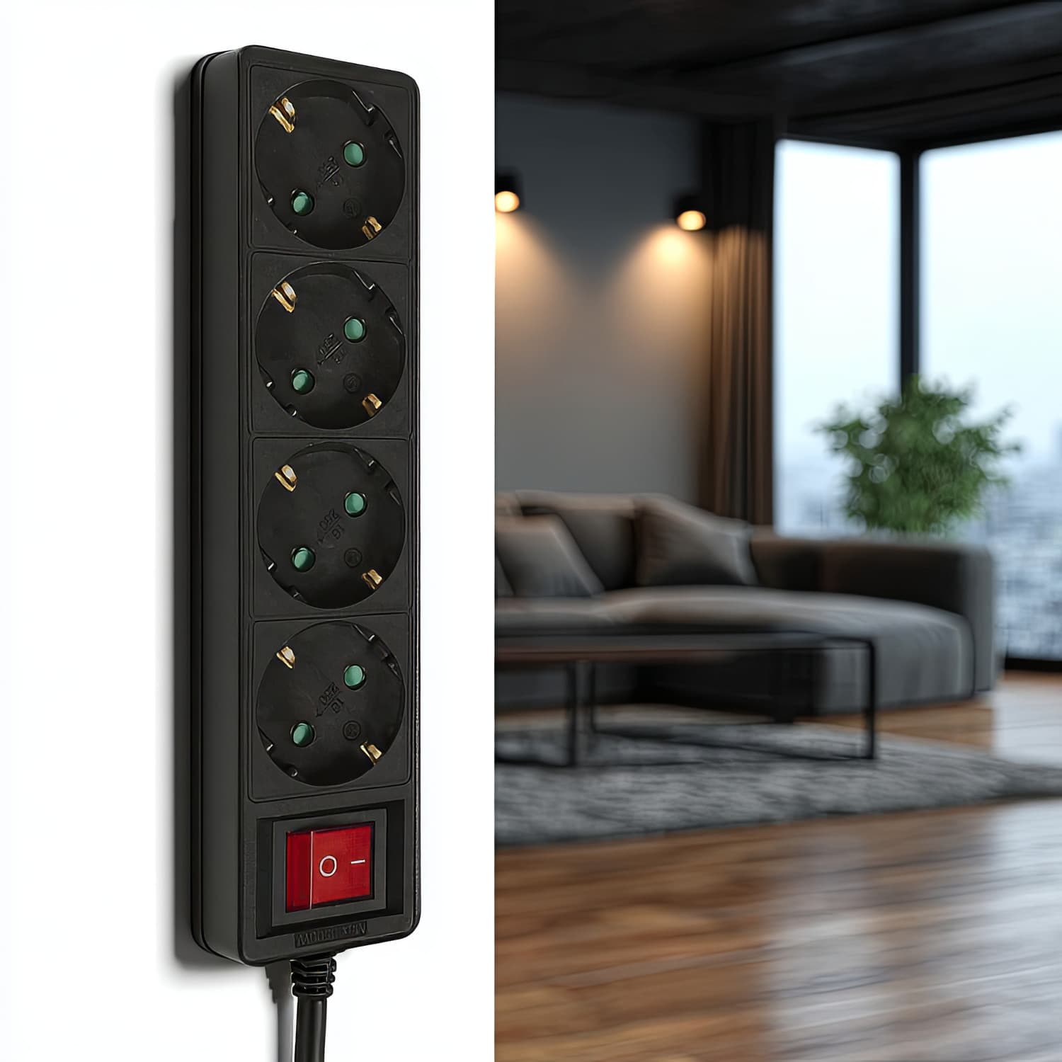 Razdelilna letev Maclean, 4 vtičnice, z izklopom, 3500W, 5m 6