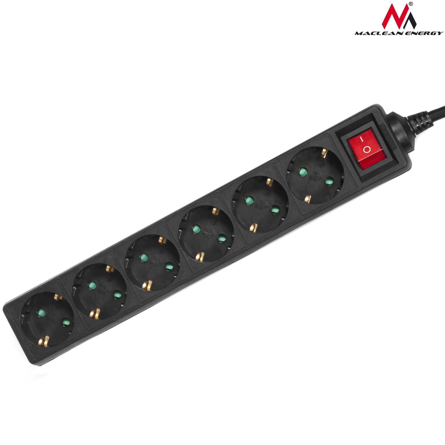 Maclean napajalni trak, 6 vtičnic, tip nemški, 3500W, 5m 2