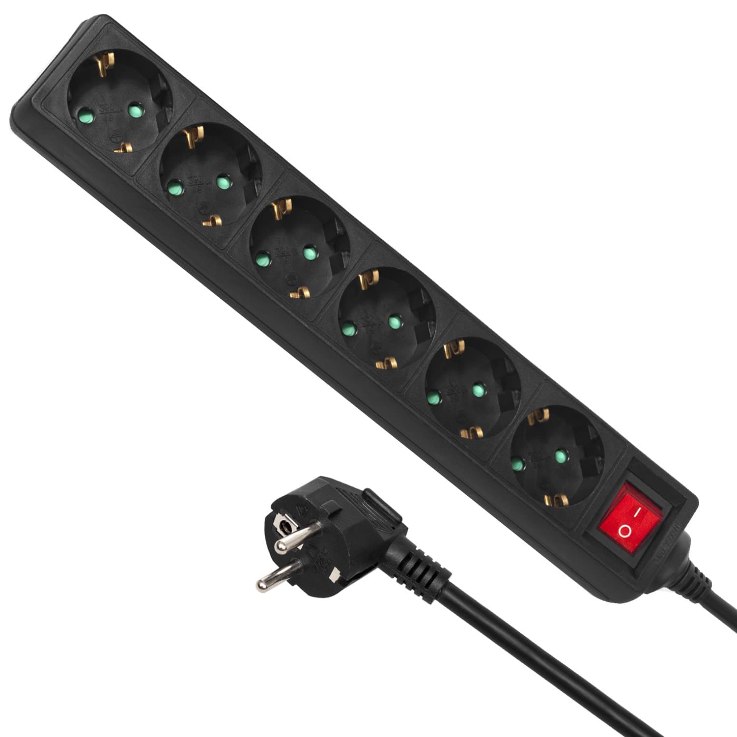 Maclean napajalni trak, 6 vtičnic, tip nemški, 3500W, 5m