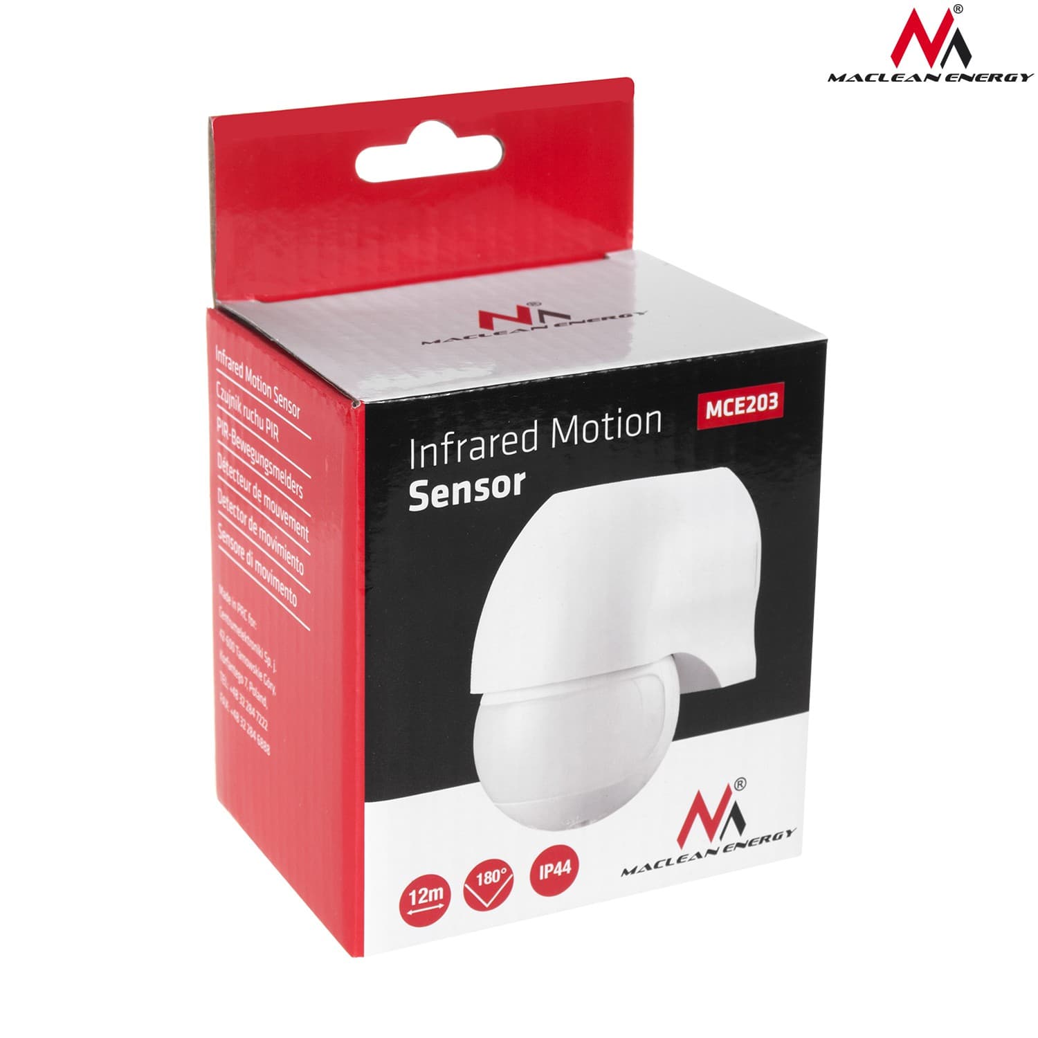 IR senzor gibanja Maclean, 180°, doseg 12m, 1200W 4