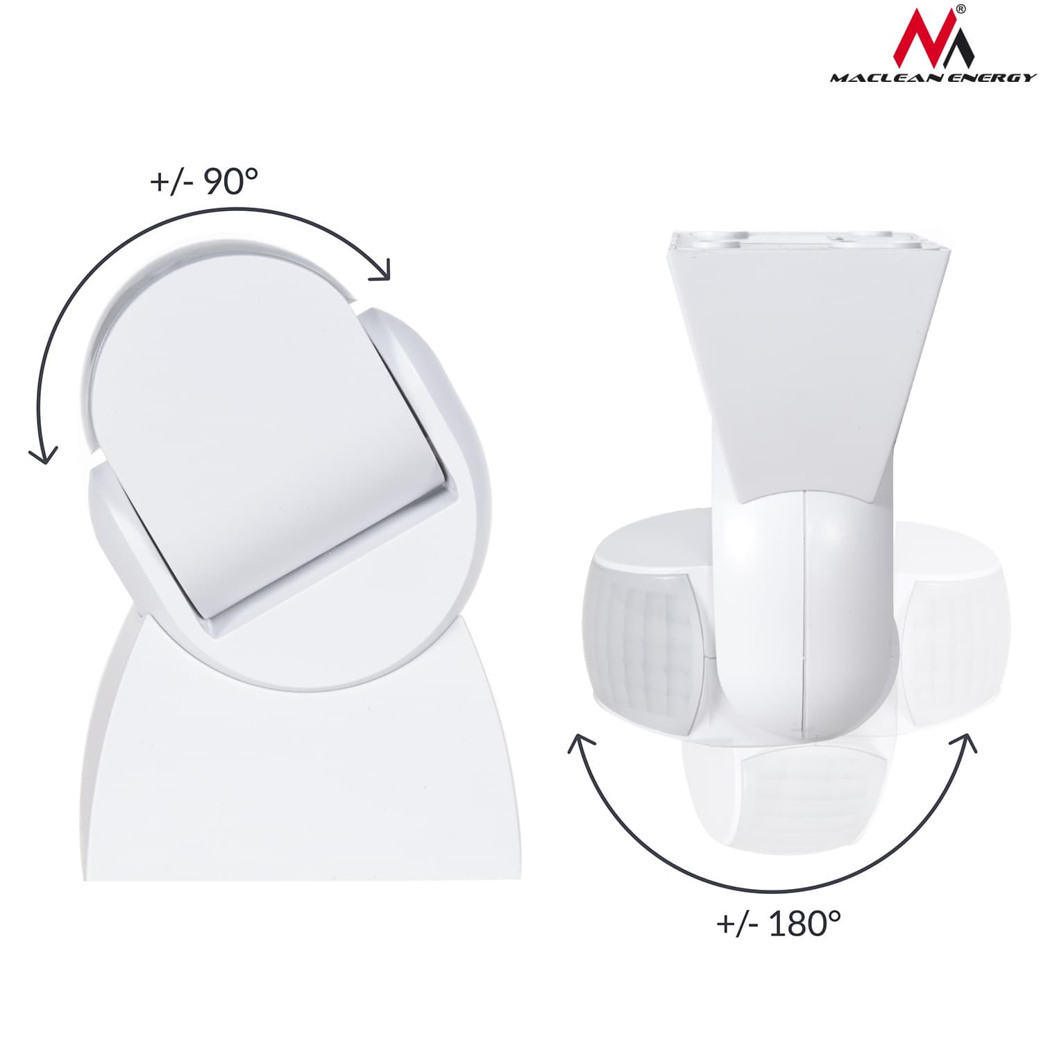 PIR senzor gibanja Maclean, IP65, 180°, doseg 12m, bel 5
