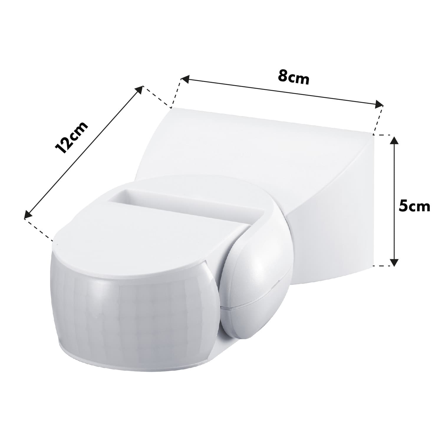 PIR senzor gibanja Maclean, IP65, 180°, doseg 12m, bel 8