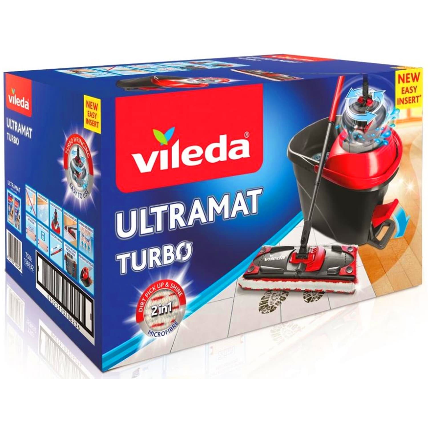 Komplet ploskega mopa Vileda Ultramat Turbo z vedrom
