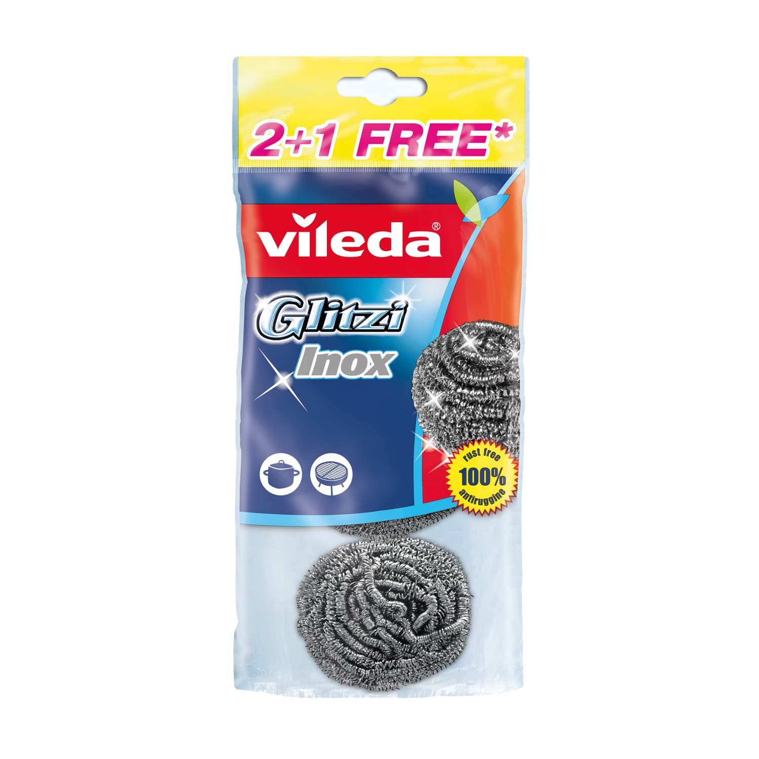 Vileda Glitzi Spiral INOX gobice za posodo, 3/1