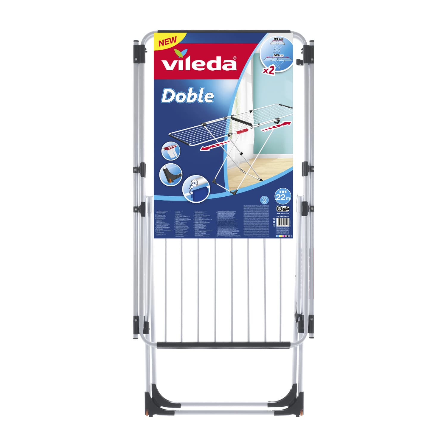 Raztegljivo sušilo za perilo Vileda Doble, 22m 3
