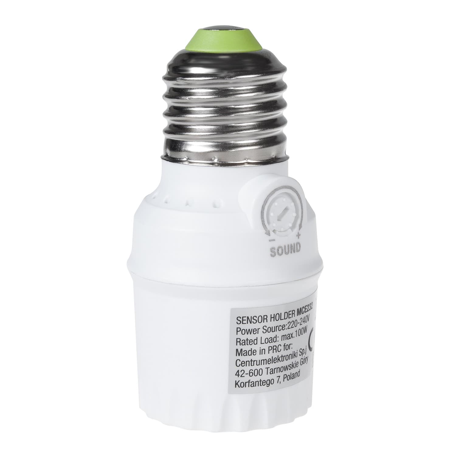 Objemka za žarnico E27 z zvočnim senzorjem Maclean MCE232, max 100W