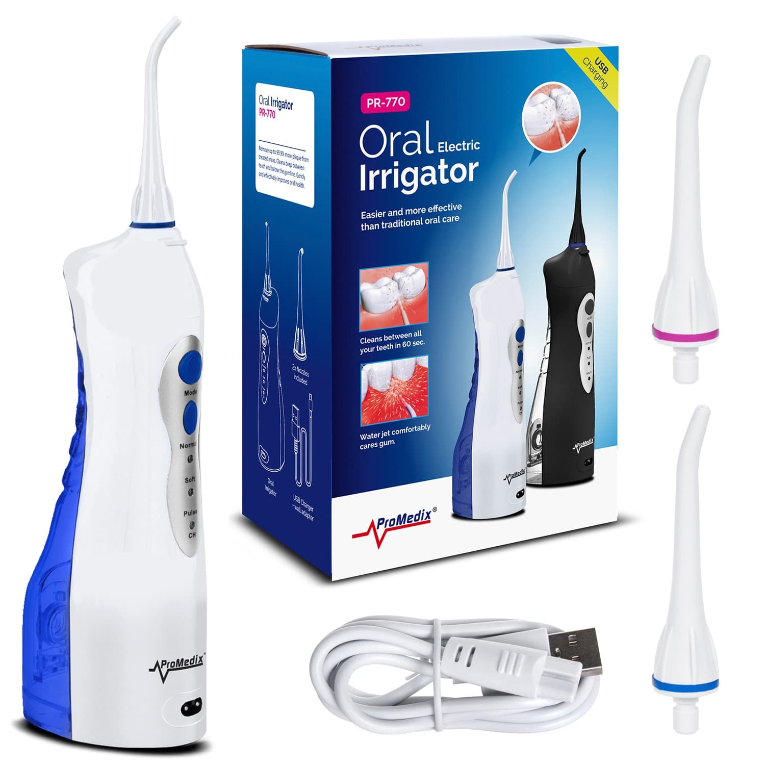 Brezžični irigator za zobe Promedix PR-770 W, bel