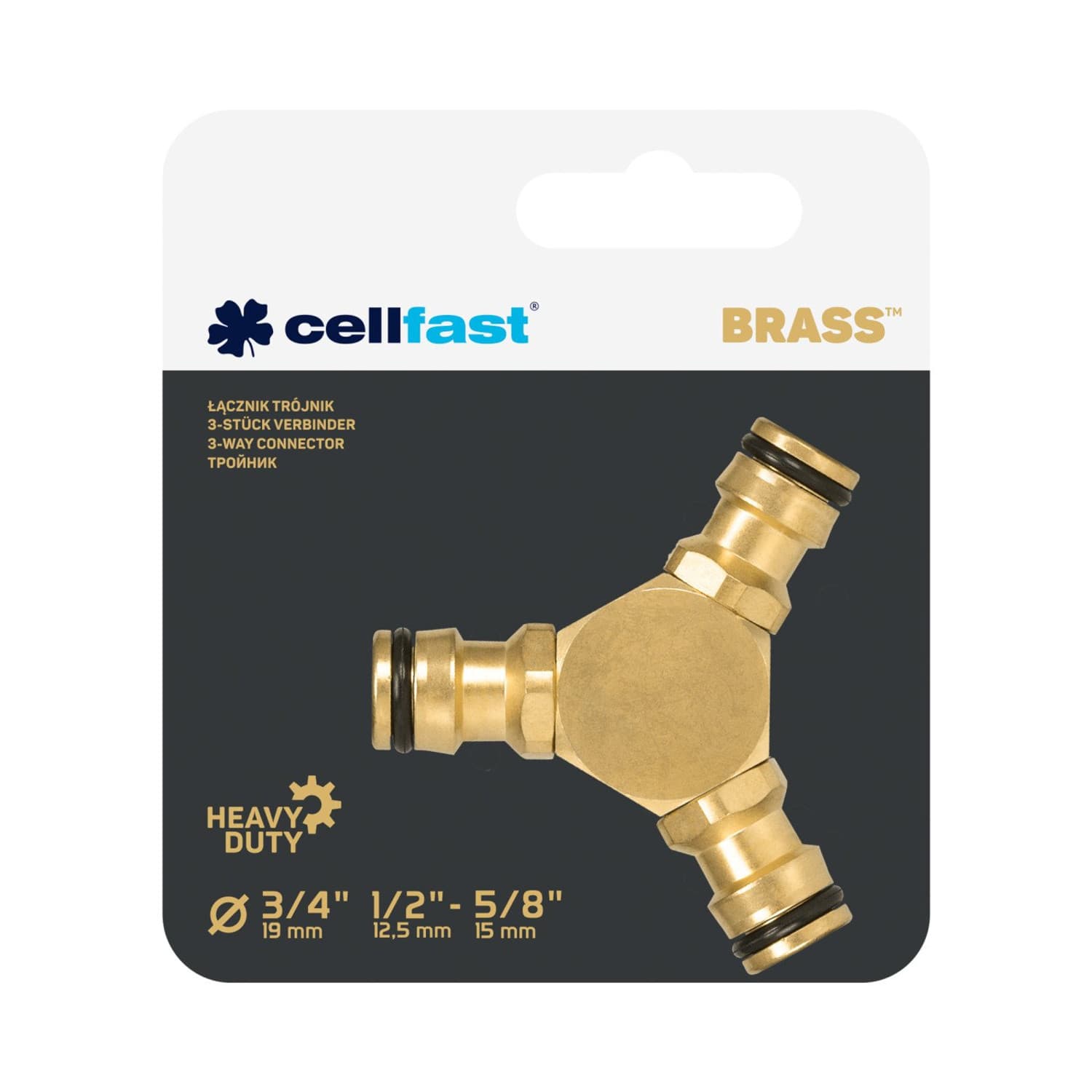Trojni spojnik za cevi Cellfast Brass mosiKvalitetan 2