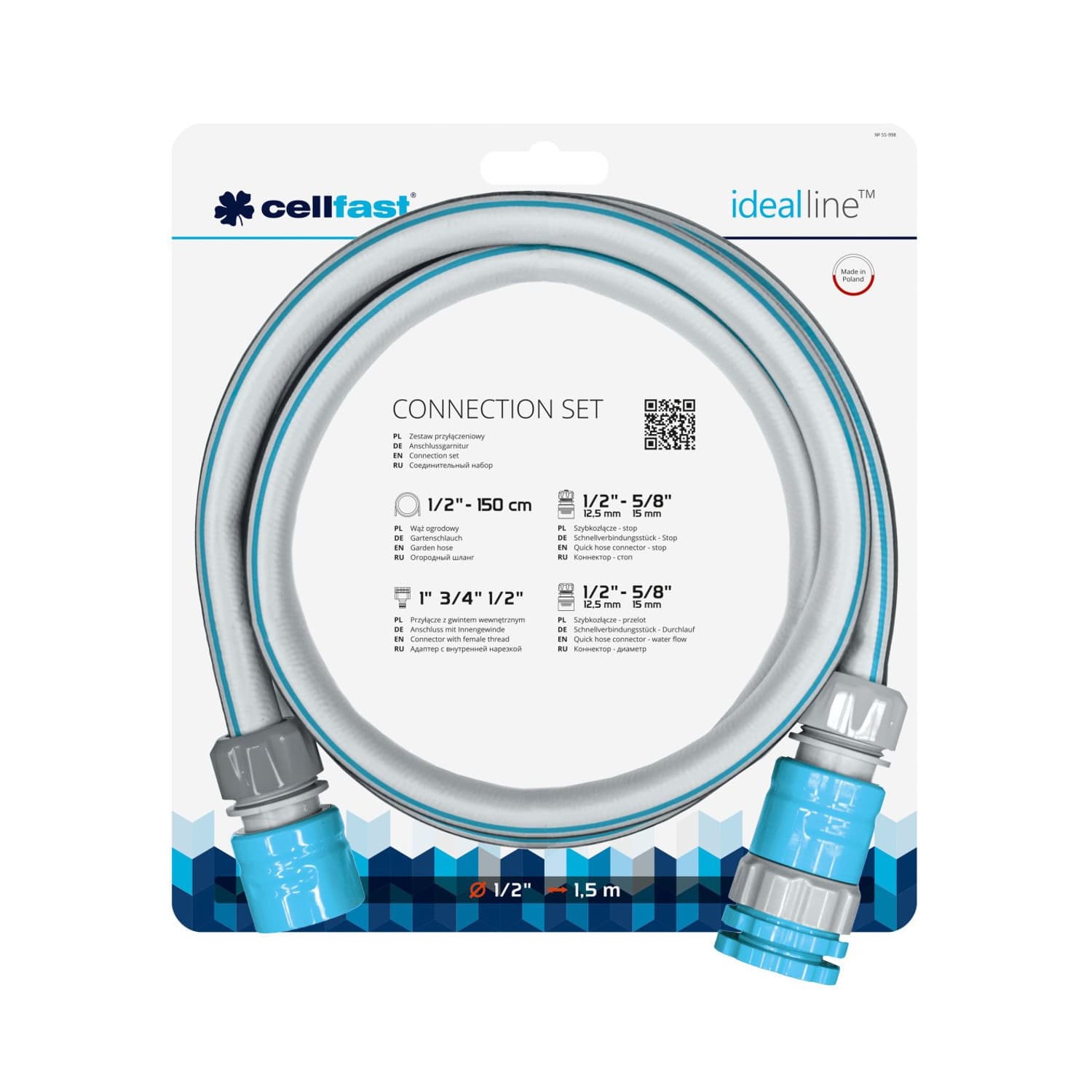 Priključni set 1/2" 1,5m Cellfast 2