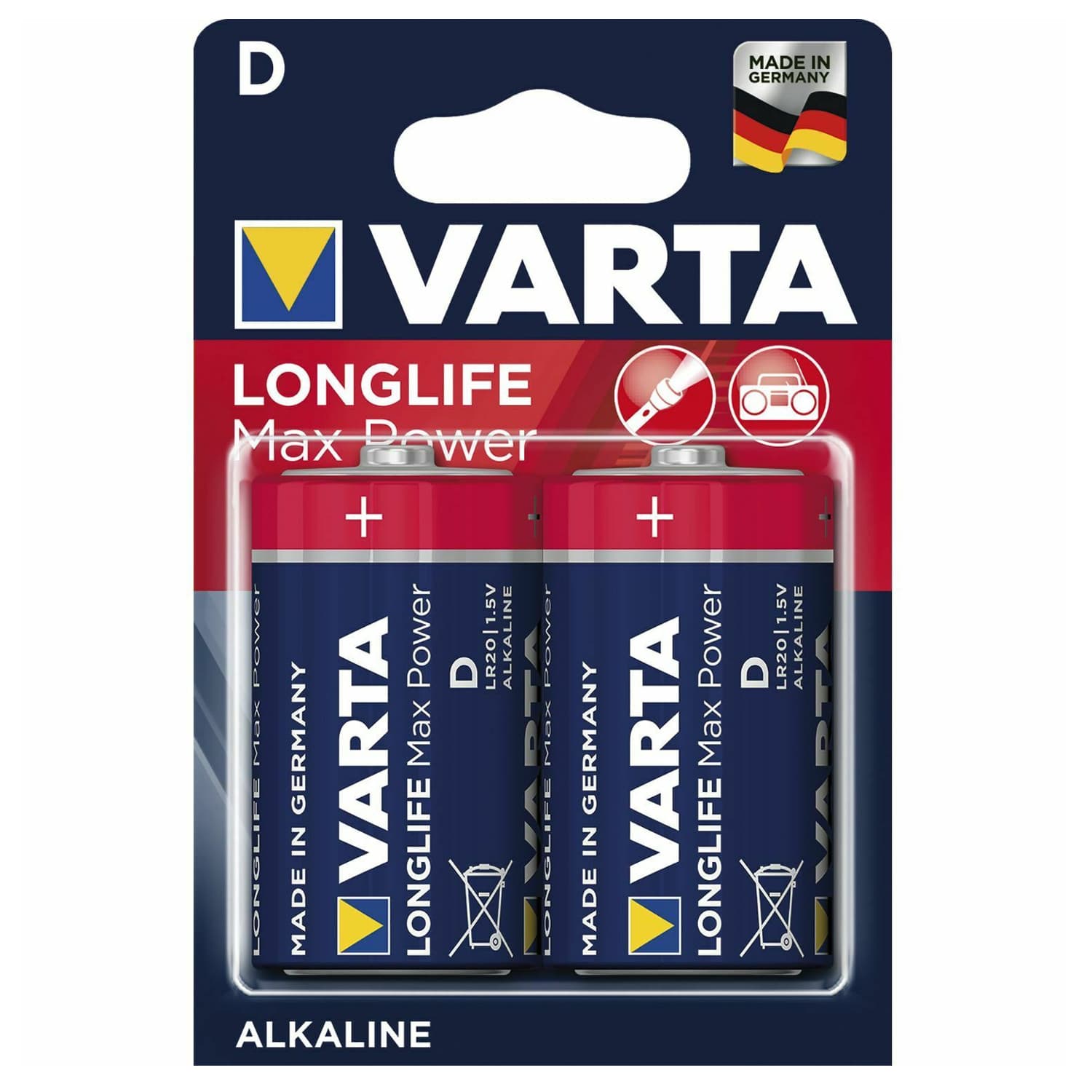 Varta Baterija D LR20 Longlife Max Power 1,5V (2 kosa)