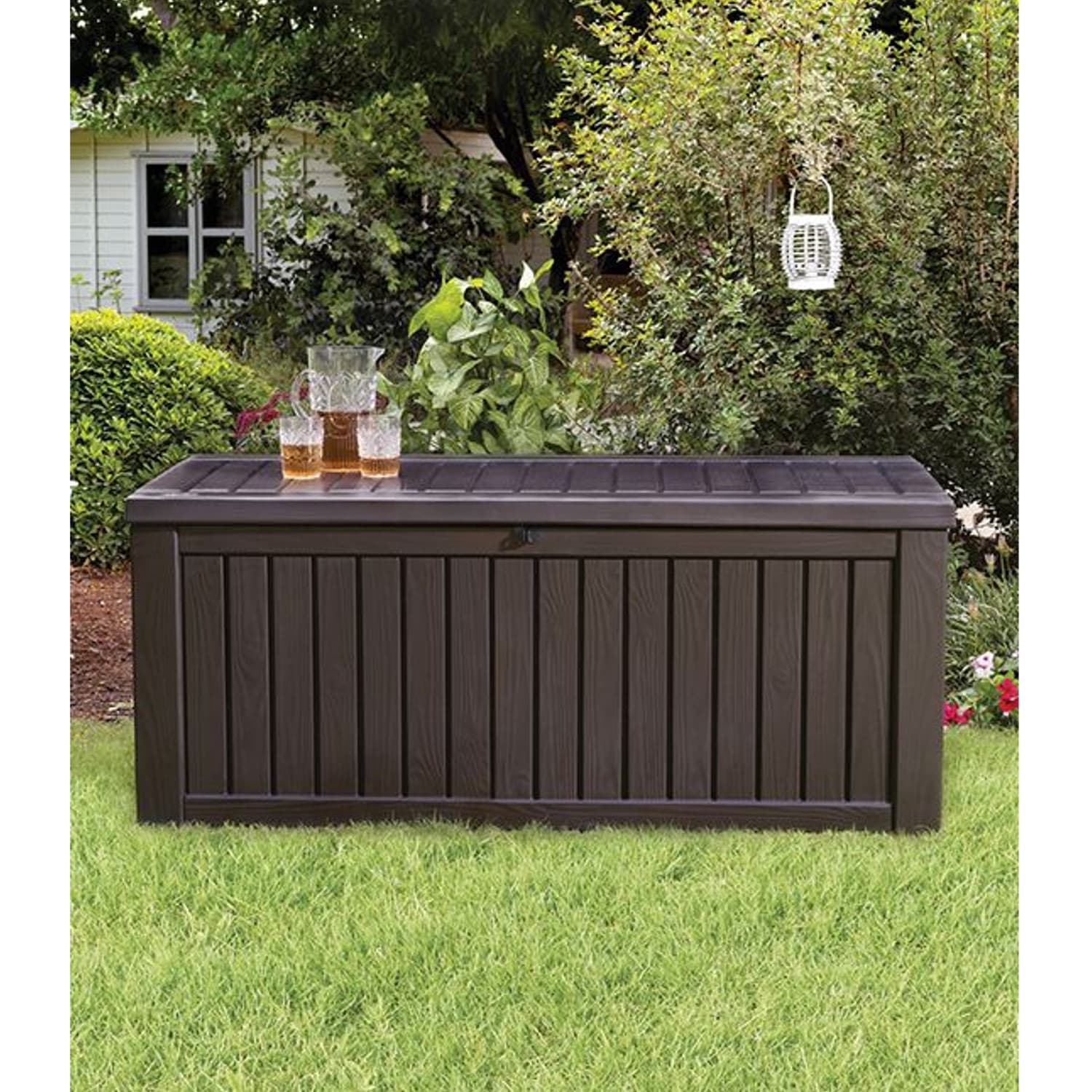 Keter Rockwood 570L - vrtna shranjevalna klop, rjava 2