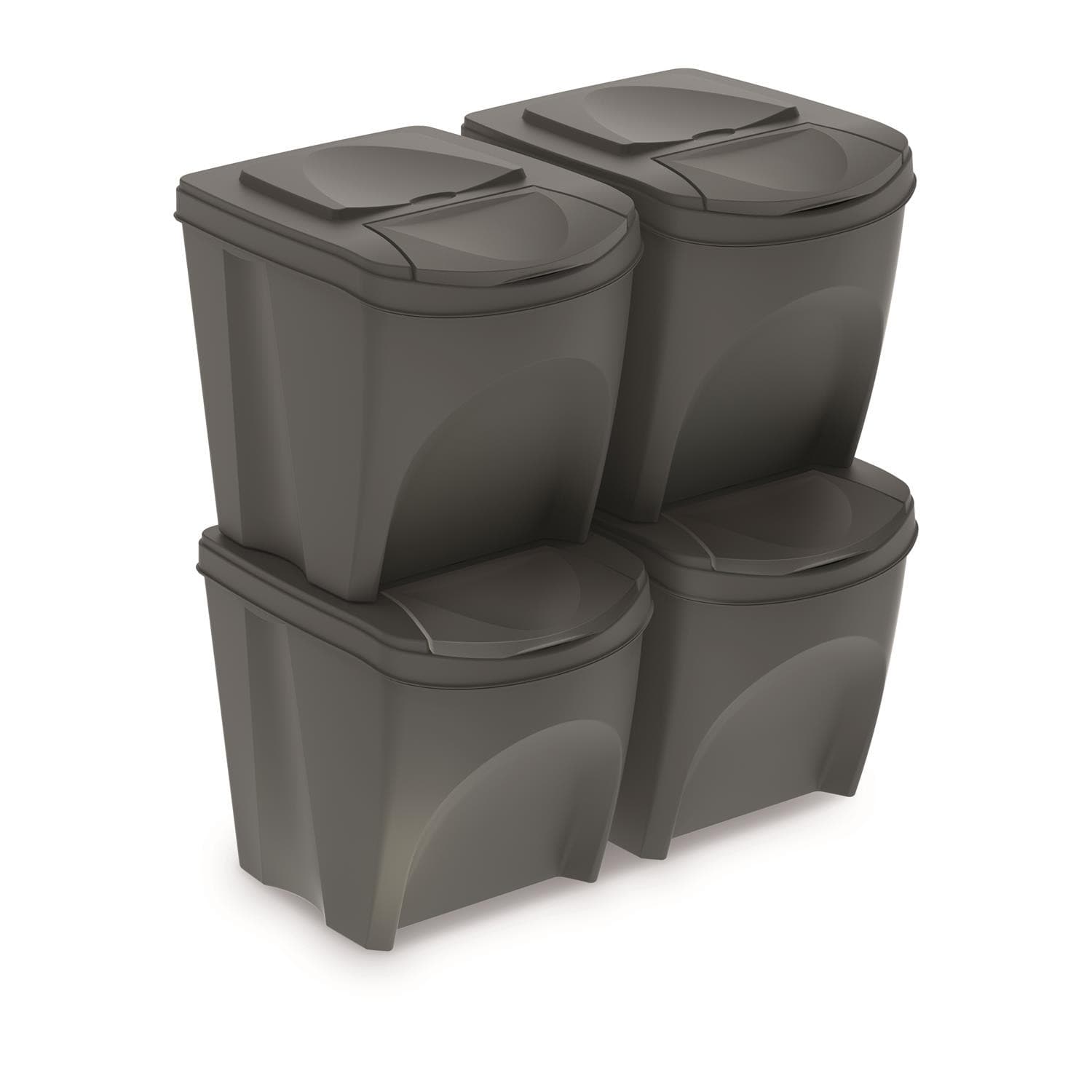 Prosperplast Sortibox komplet košar za odpadke 4x25L, sive 2