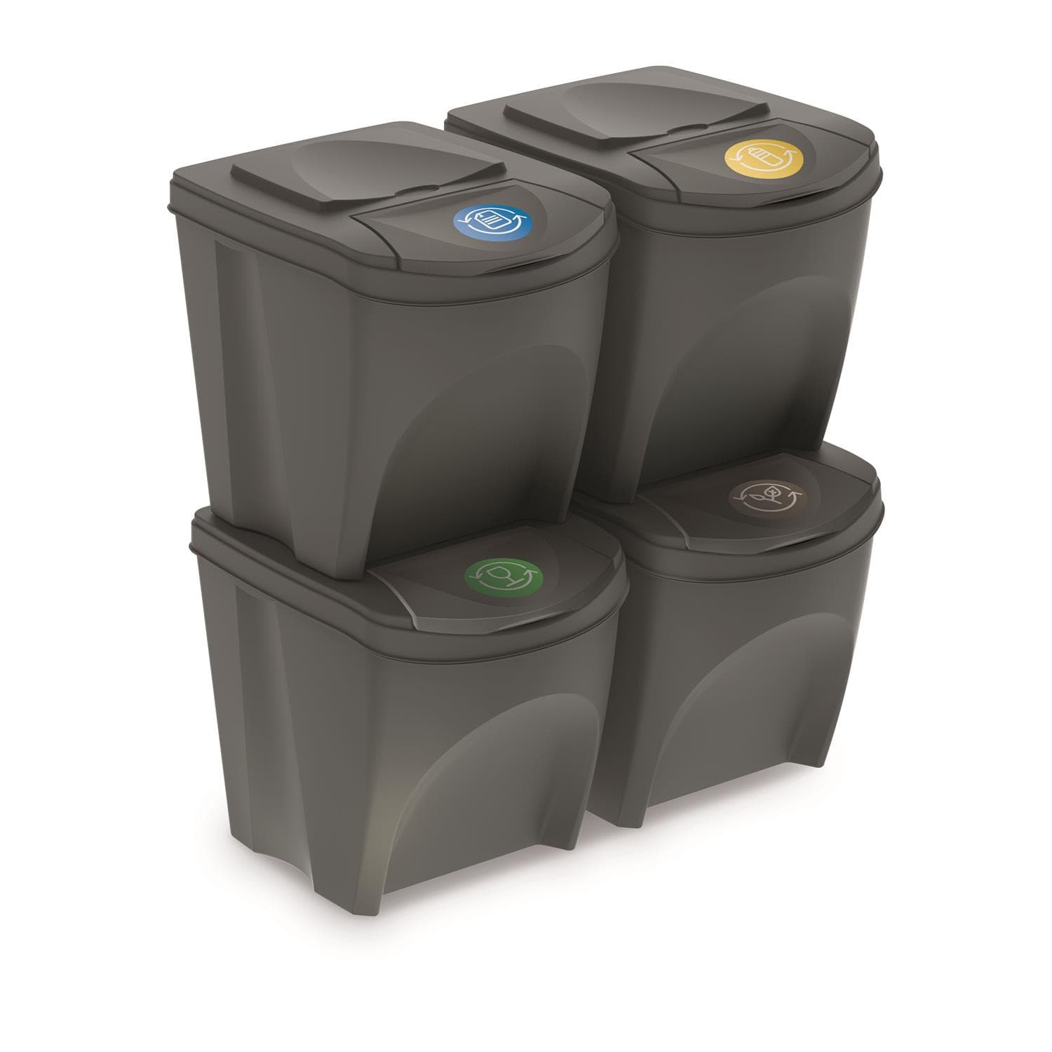 Prosperplast Sortibox komplet košar za odpadke 4x25L, sive 3