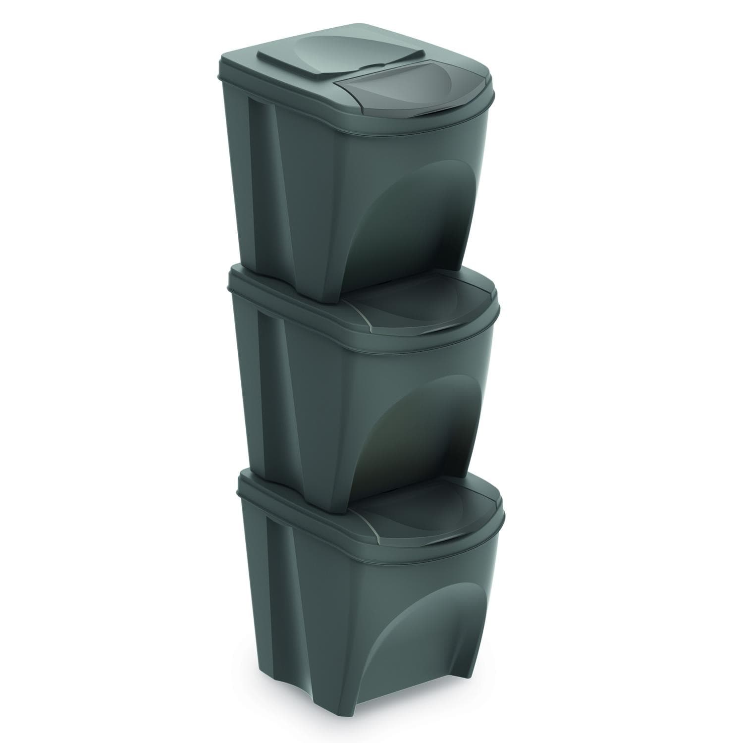 Prosperplast Komplet košev za ločevanje Sortibox, 3x25L, sive 2