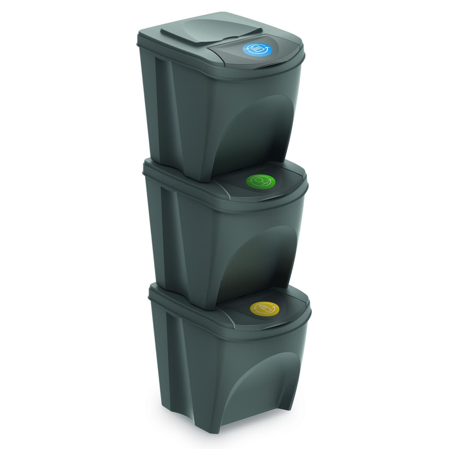 Prosperplast Komplet košev za ločevanje Sortibox, 3x25L, sive 3