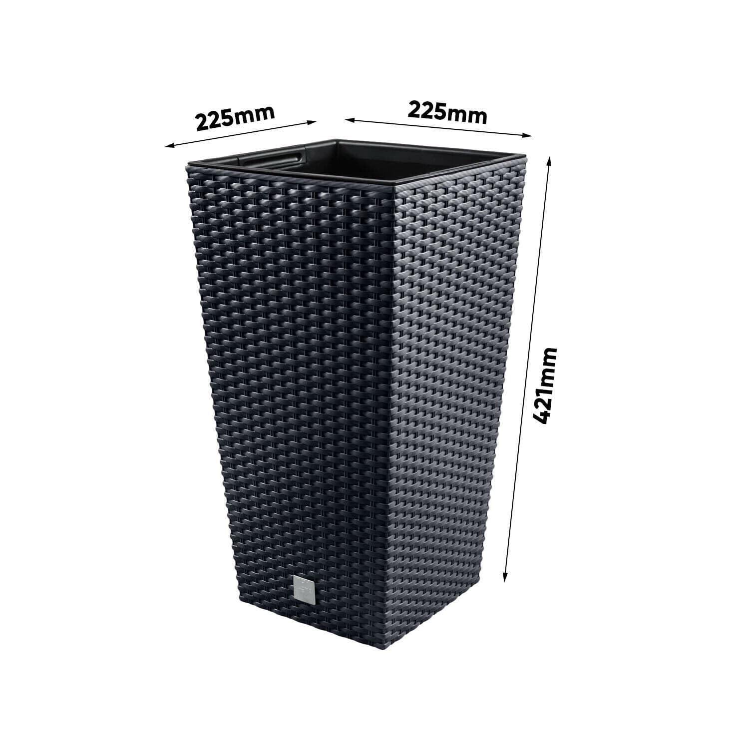 Dvolična cvetlična posoda Rato Square 22,5 cm, antracit 4