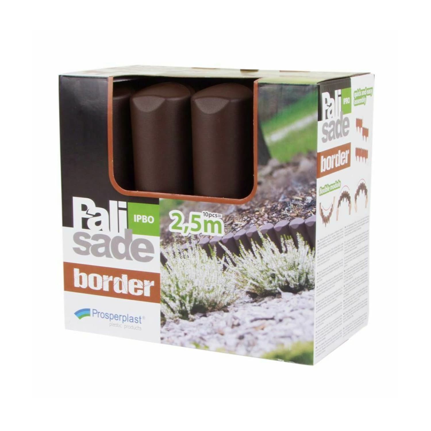 Vrtna ograja border IPBO 2,5m, rjava 4