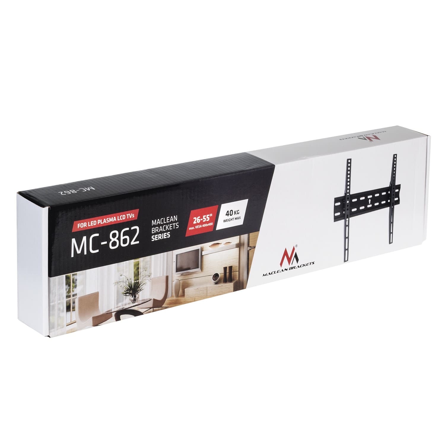 Maclean TV Stojalo, univerzalno, max VESA 400x400, 26-55", 40kg, črno 3