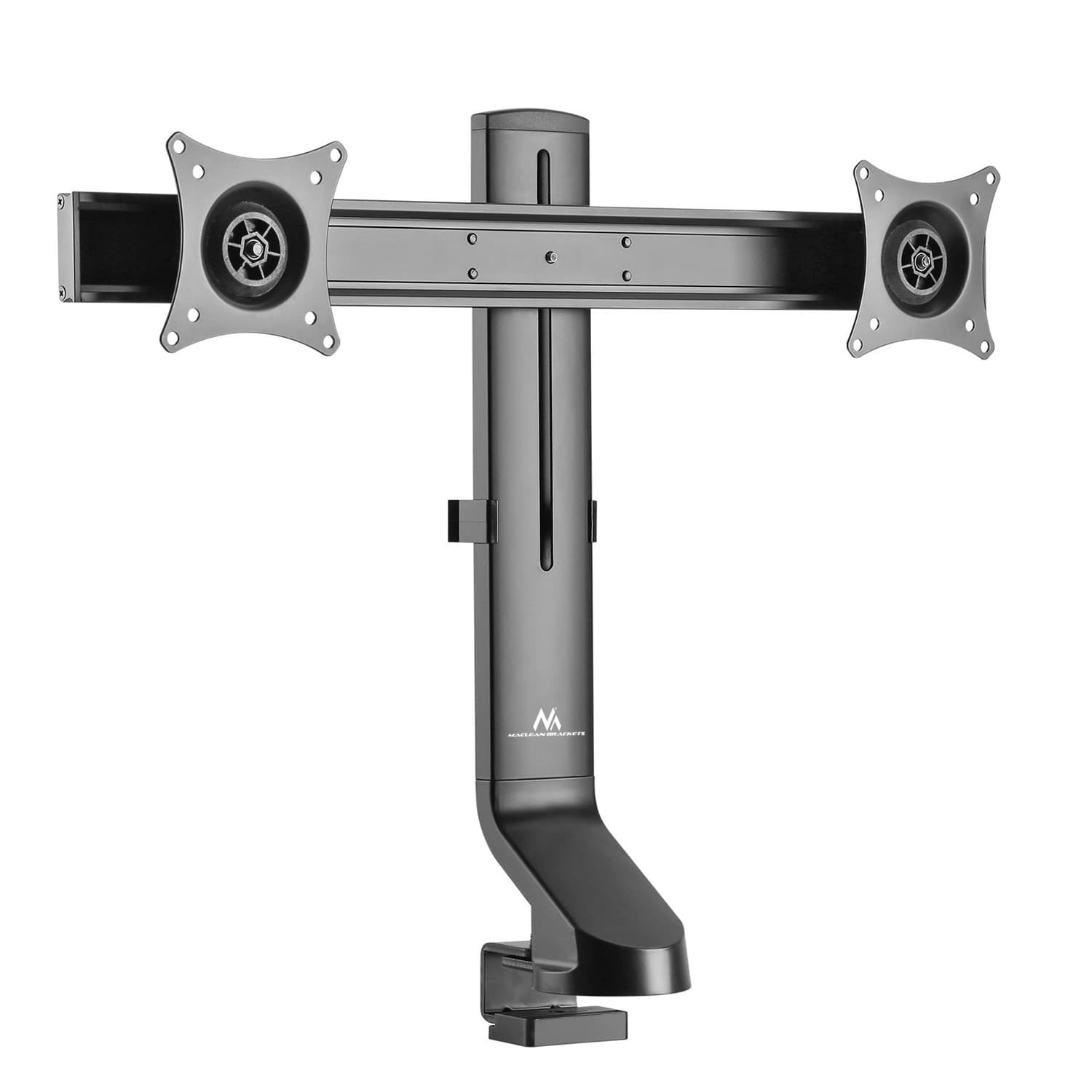 Maclean MC-854 dvojni namizni nosilec za monitor, 17"-27", 14kg, VESA 75x75/100x100