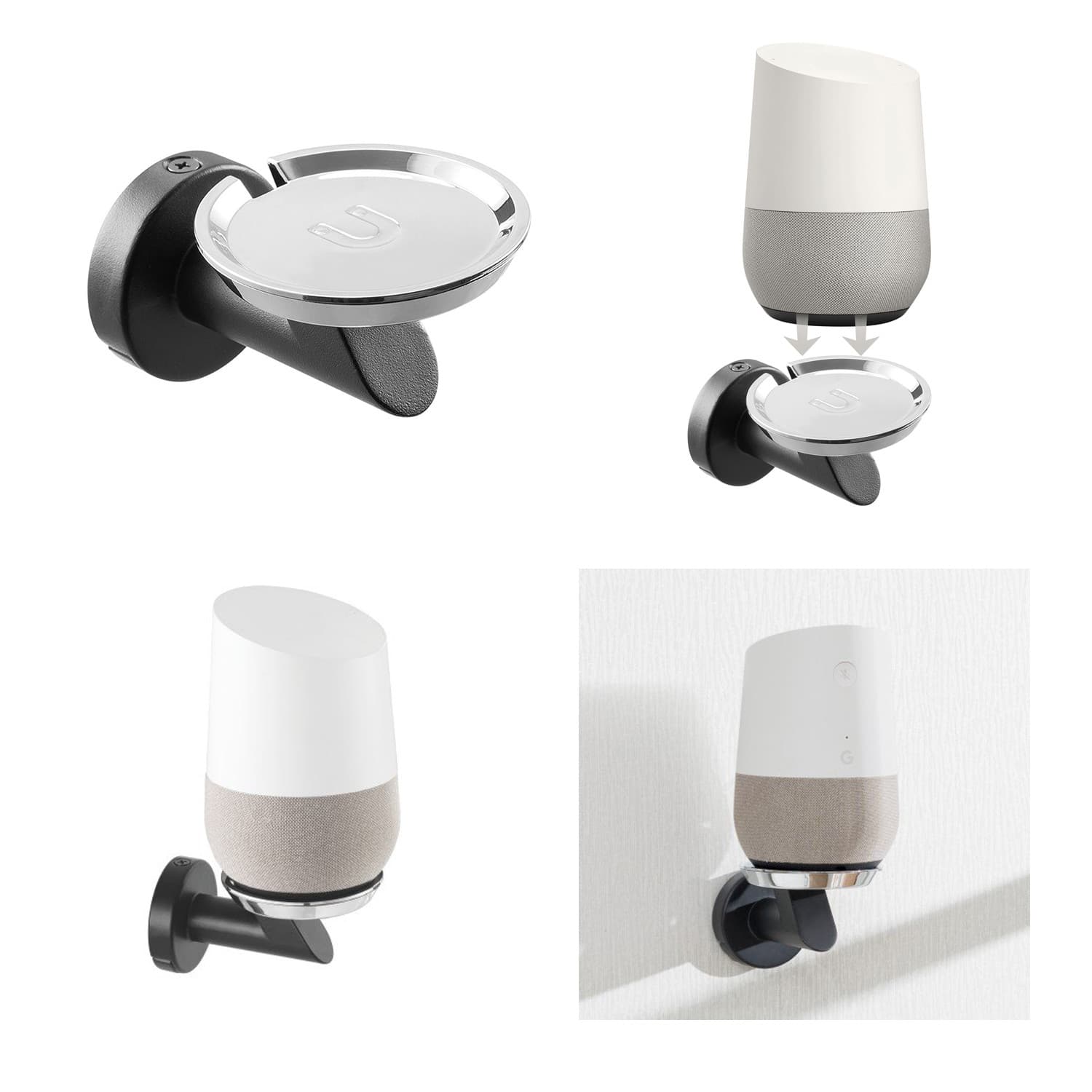 Maclean MC-857 stenski nosilec za Google Home, črn 4