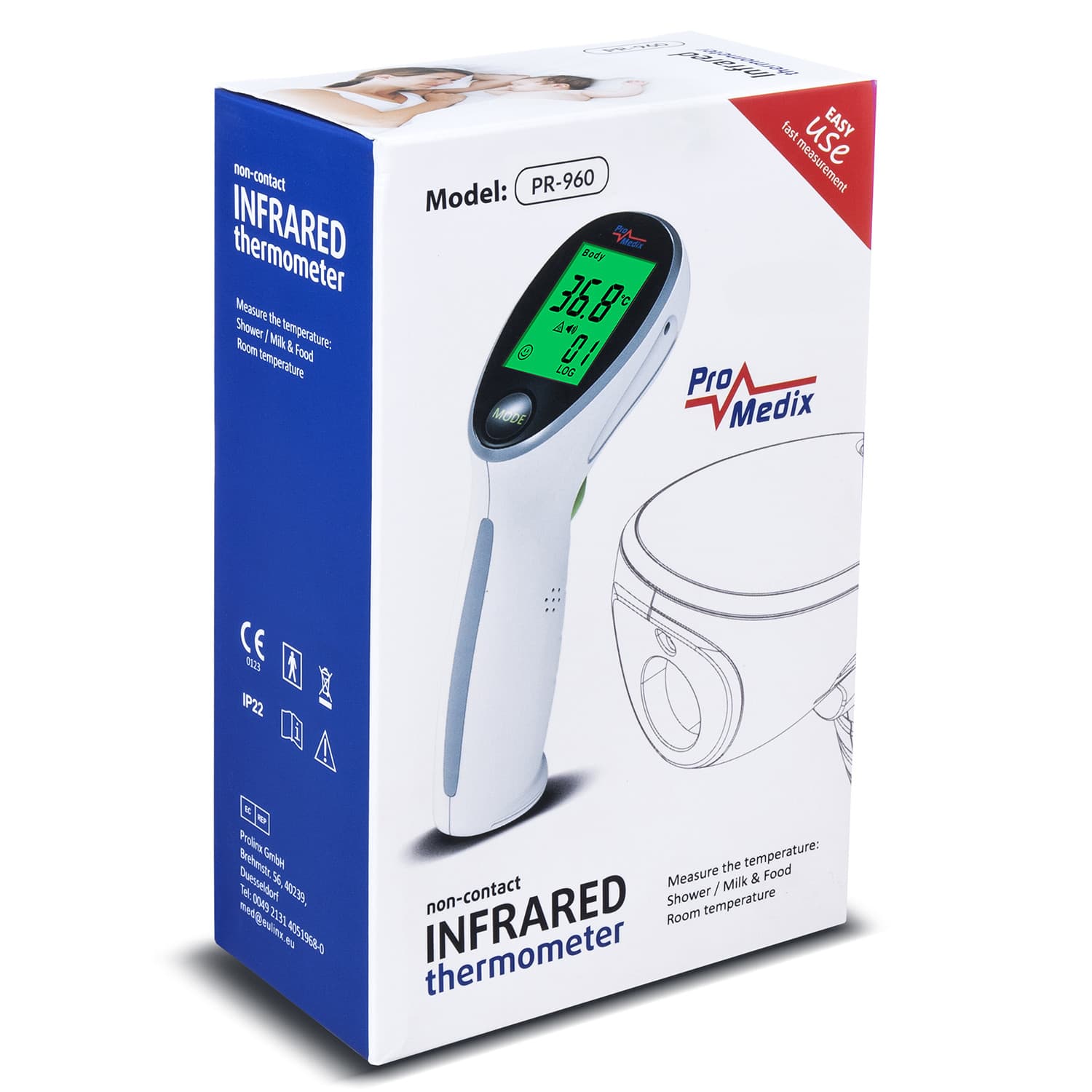 Brezdot. infrardeči termometer Promedix PR-960, medicinski 5