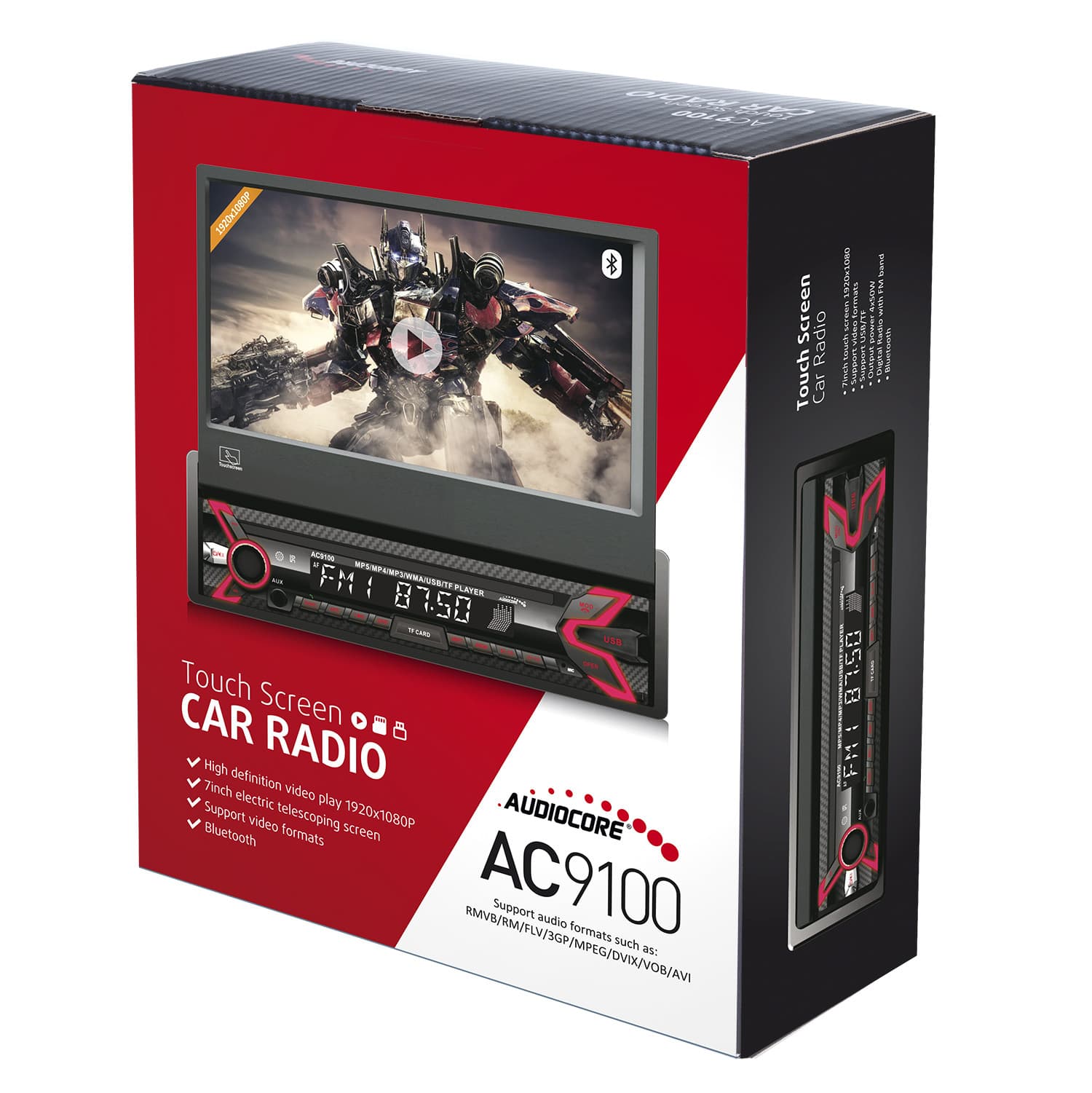 Avtoradio Audiocore AC9100 – izvlačni zaslon 7" LCD, MP5, Bluetooth, RDS 4