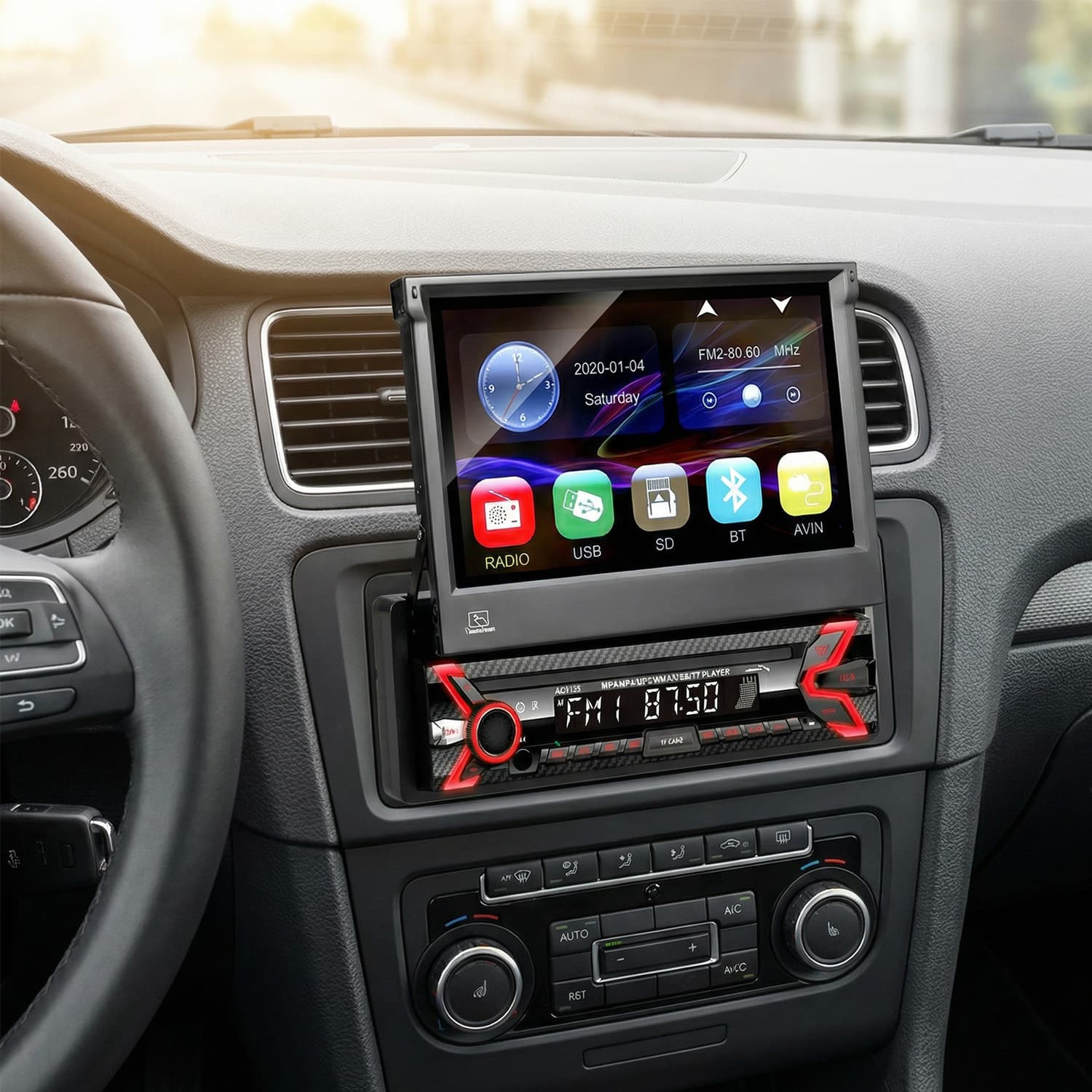 Avtoradio Audiocore AC9100 – izvlačni zaslon 7" LCD, MP5, Bluetooth, RDS 8
