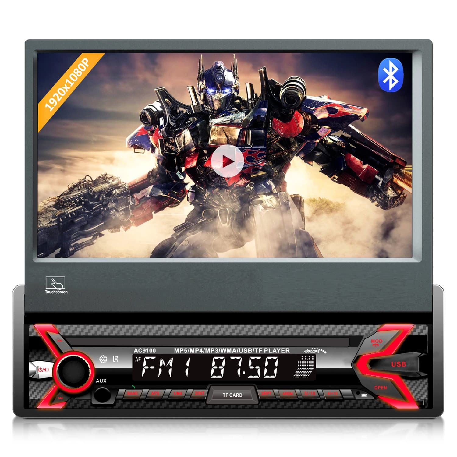 Avtoradio Audiocore AC9100 – izvlačni zaslon 7" LCD, MP5, Bluetooth, RDS