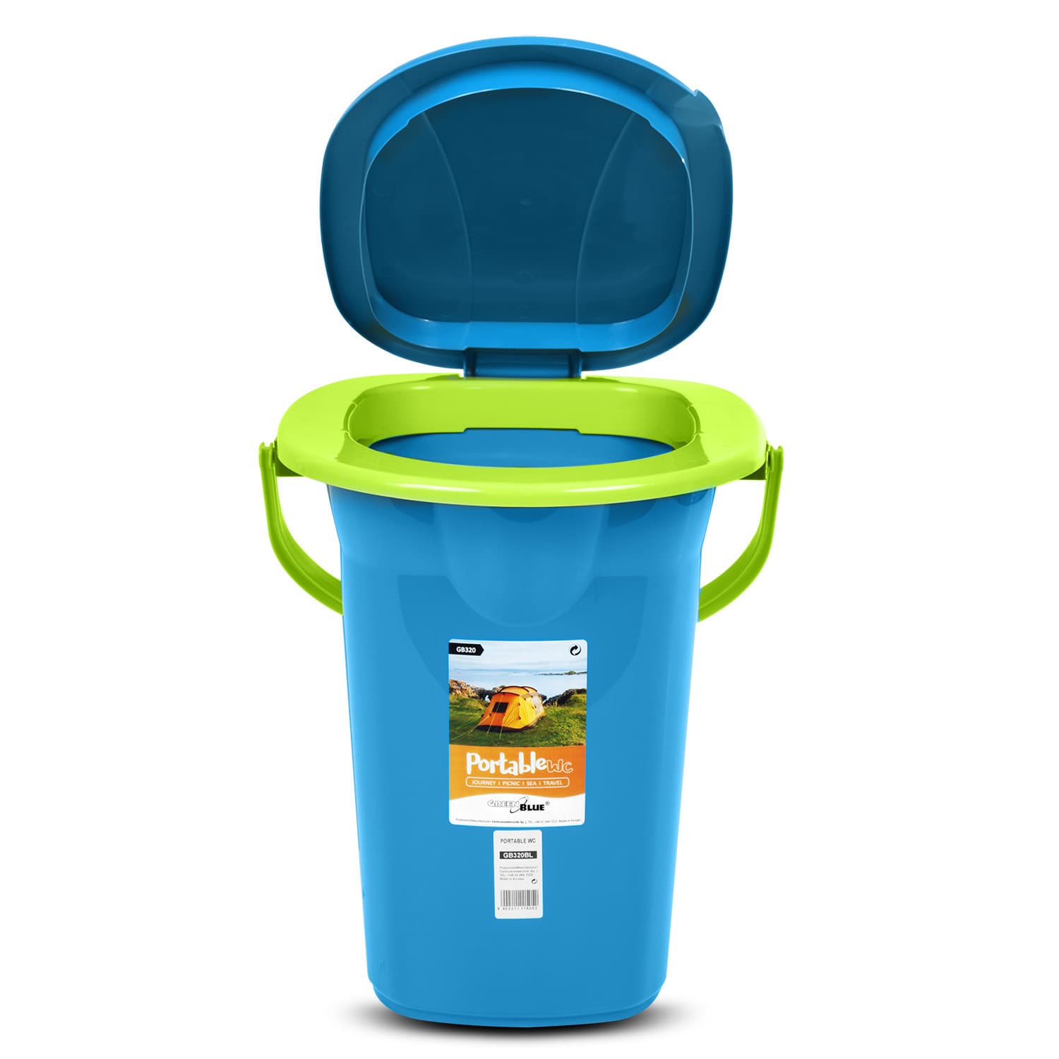 Potovalna toaleta GreenBlue GB320BL, morsko-limeta 2