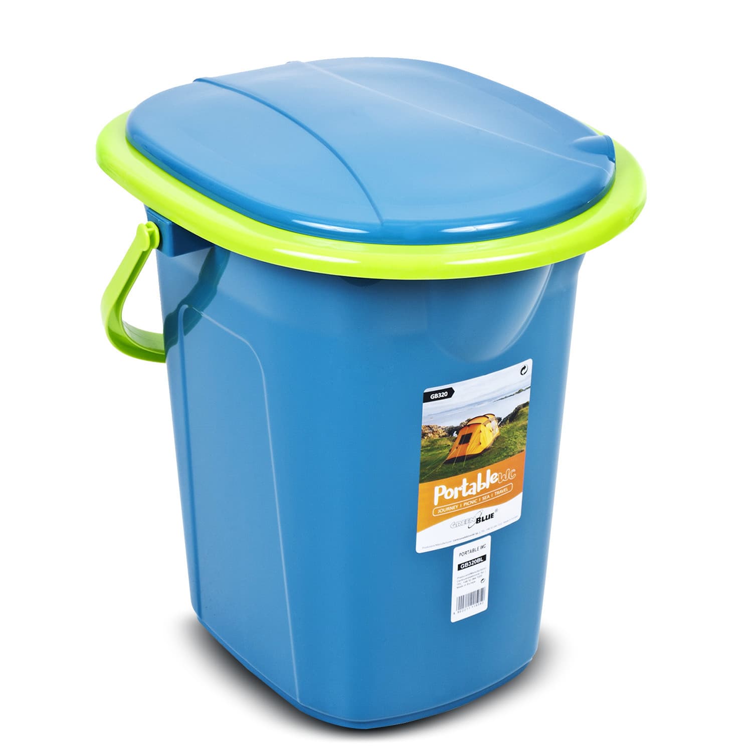 Potovalna toaleta GreenBlue GB320BL, morsko-limeta