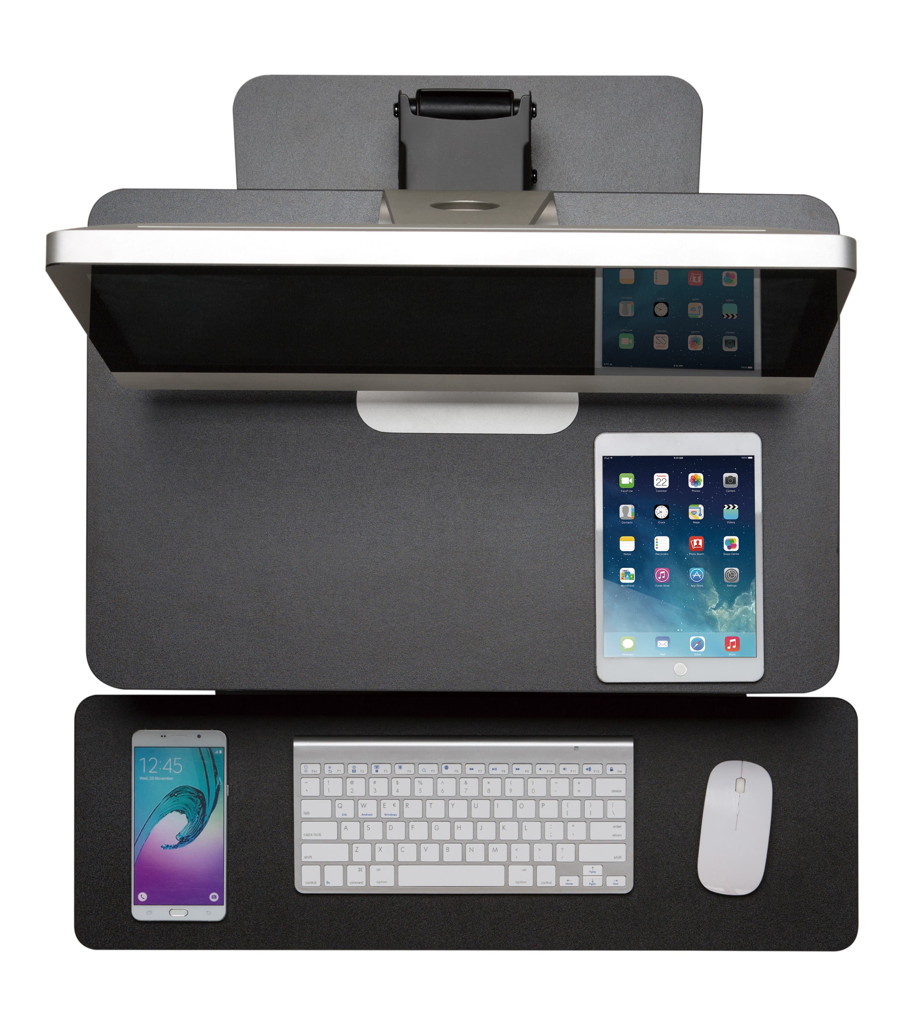 Maclean MC-882 Stojalo za monitor/laptop/tipkovnico, delo stoje/sede, črno 6