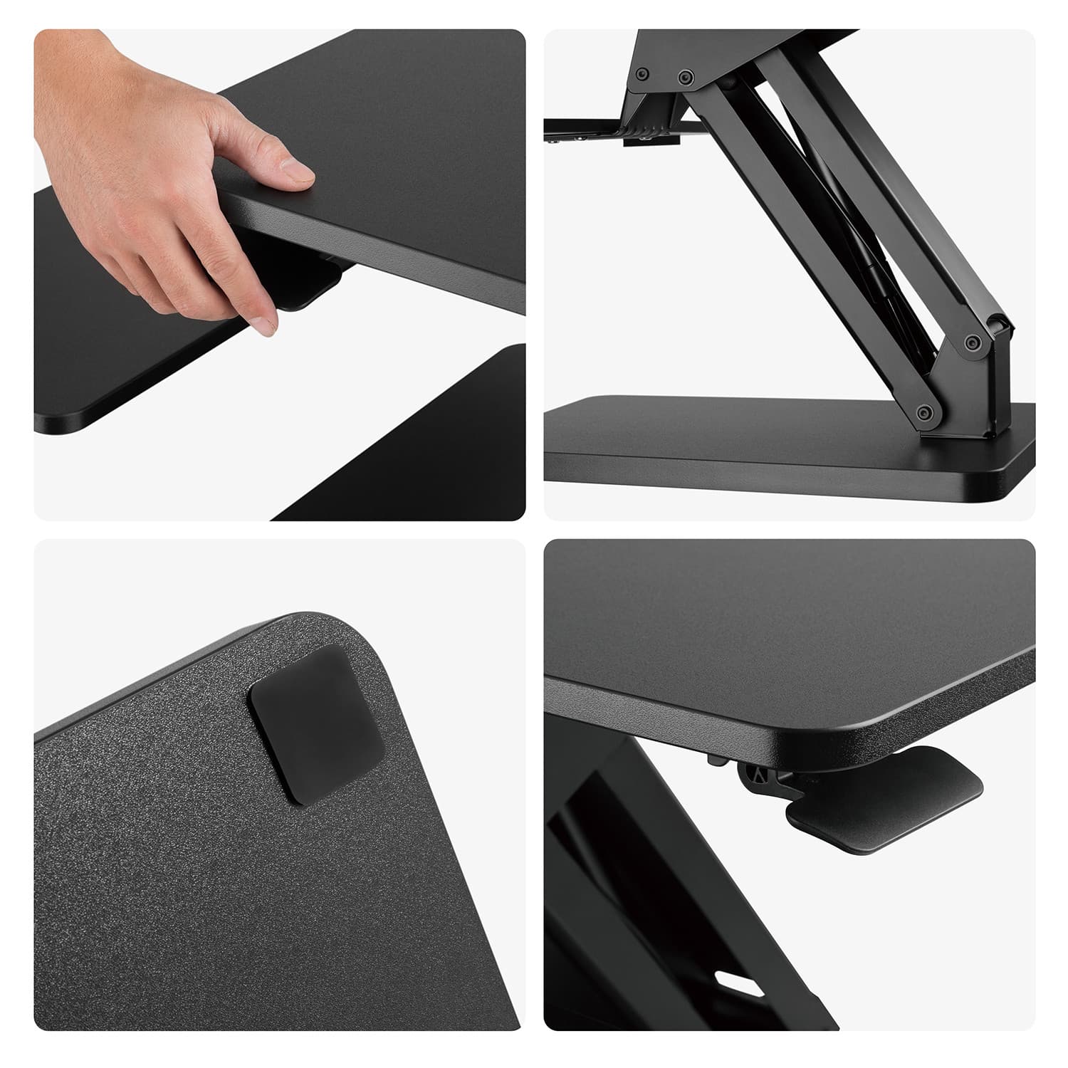 Maclean MC-882 Stojalo za monitor/laptop/tipkovnico, delo stoje/sede, črno 8