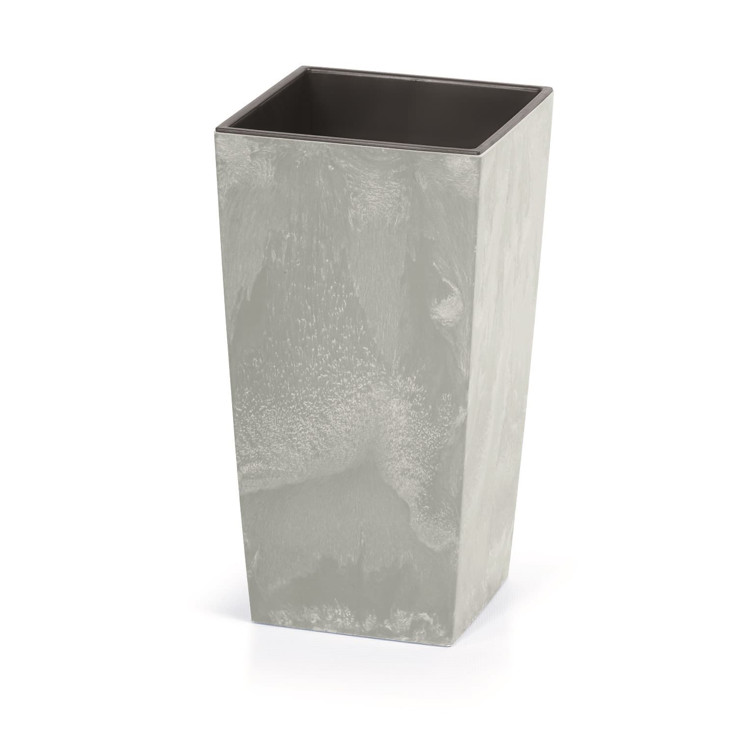 Prosperplast Urbi Square Effect DURS140E, betonska posoda za rože z vložkom, siva
