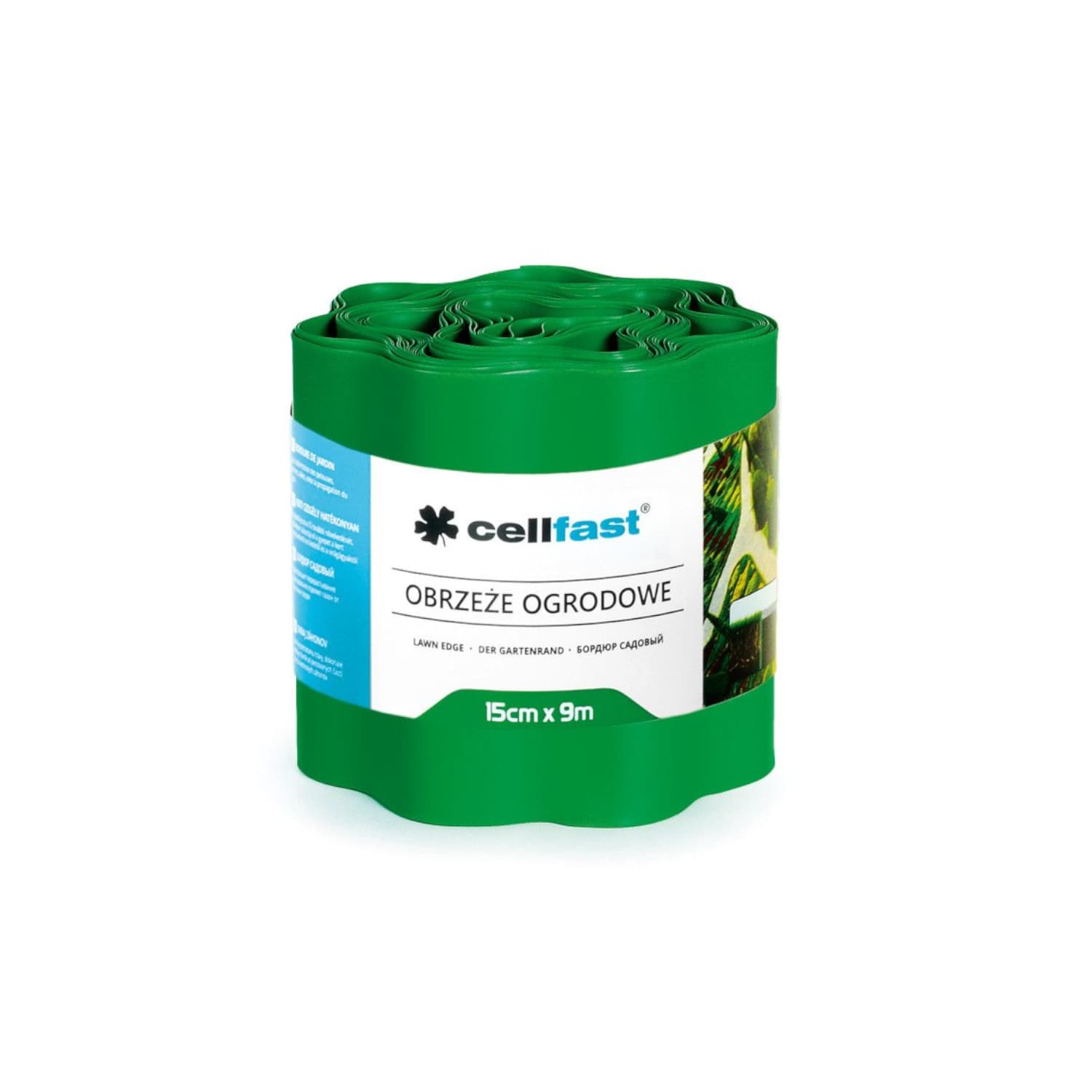 Vrtna obroba Cellfast valovita 15 cm x 9 m, zelena