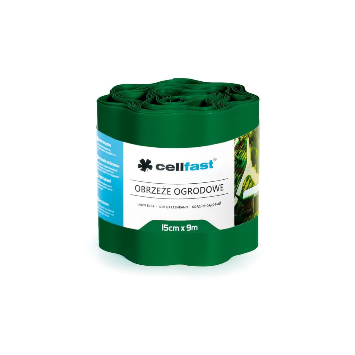 Vrtna obroba Cellfast valovita 15 cm x 9 m, temno zelena