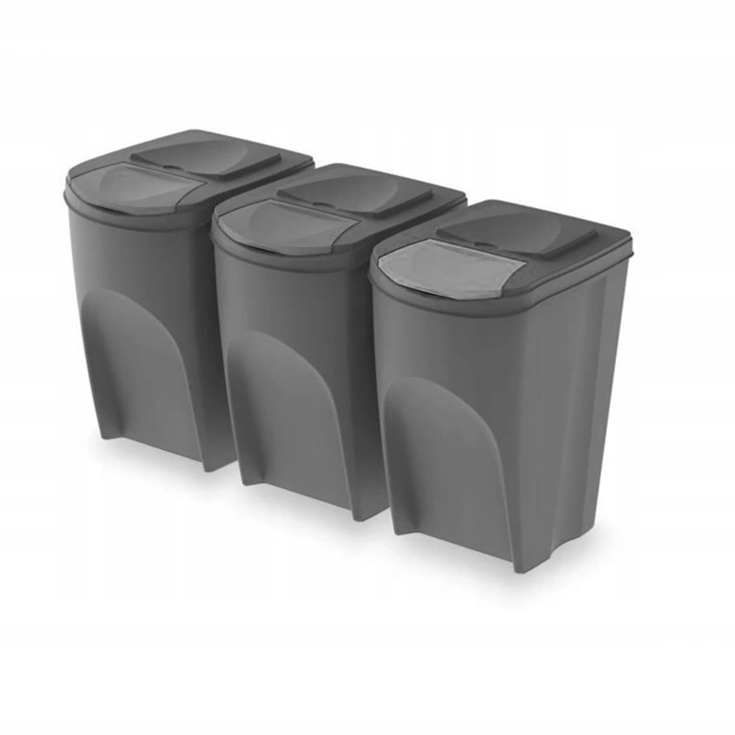 Set za ločevanje odpadkov Sortibox 3x35L sivi
