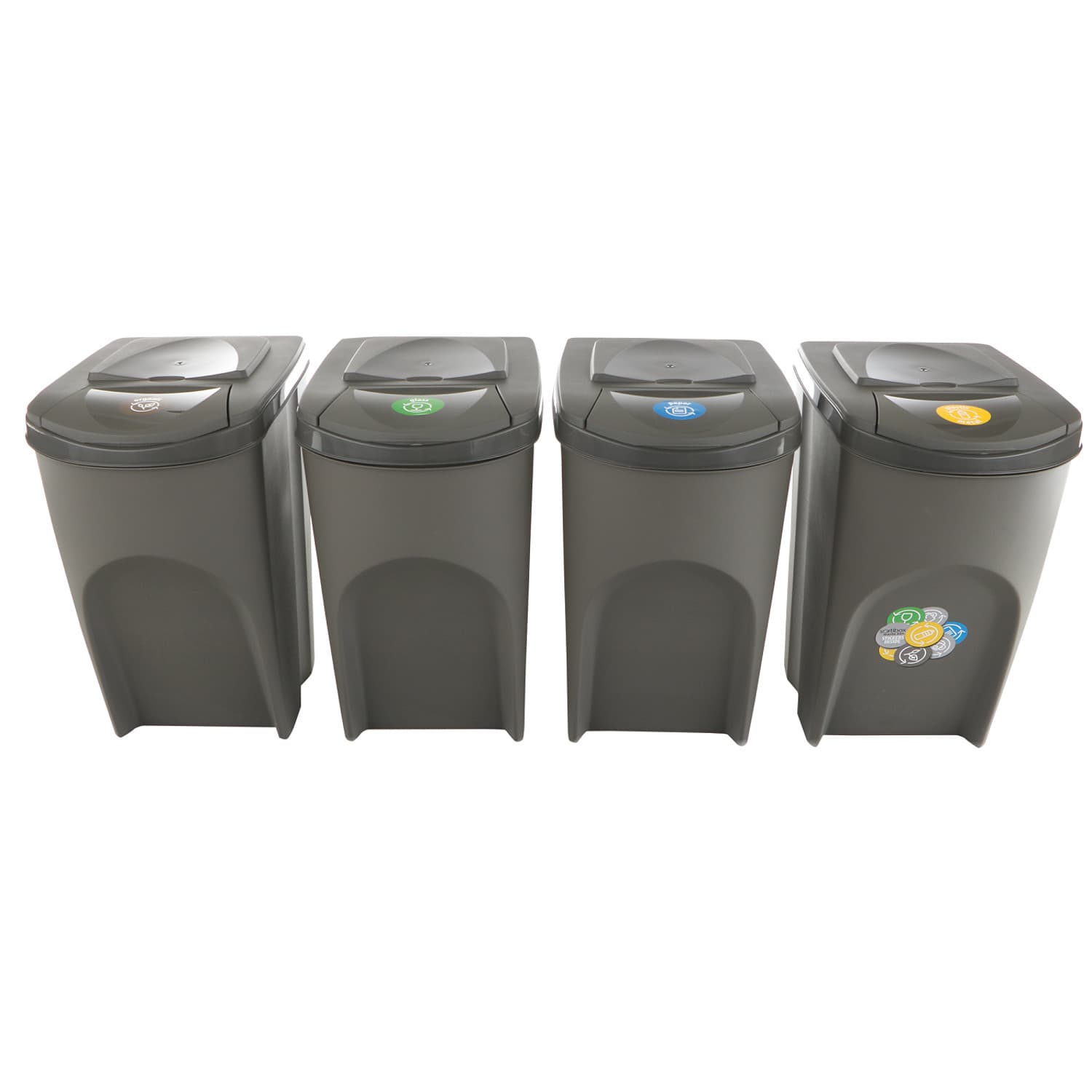 Set za ločevanje odpadkov Sortibox 4x35L sivi 2