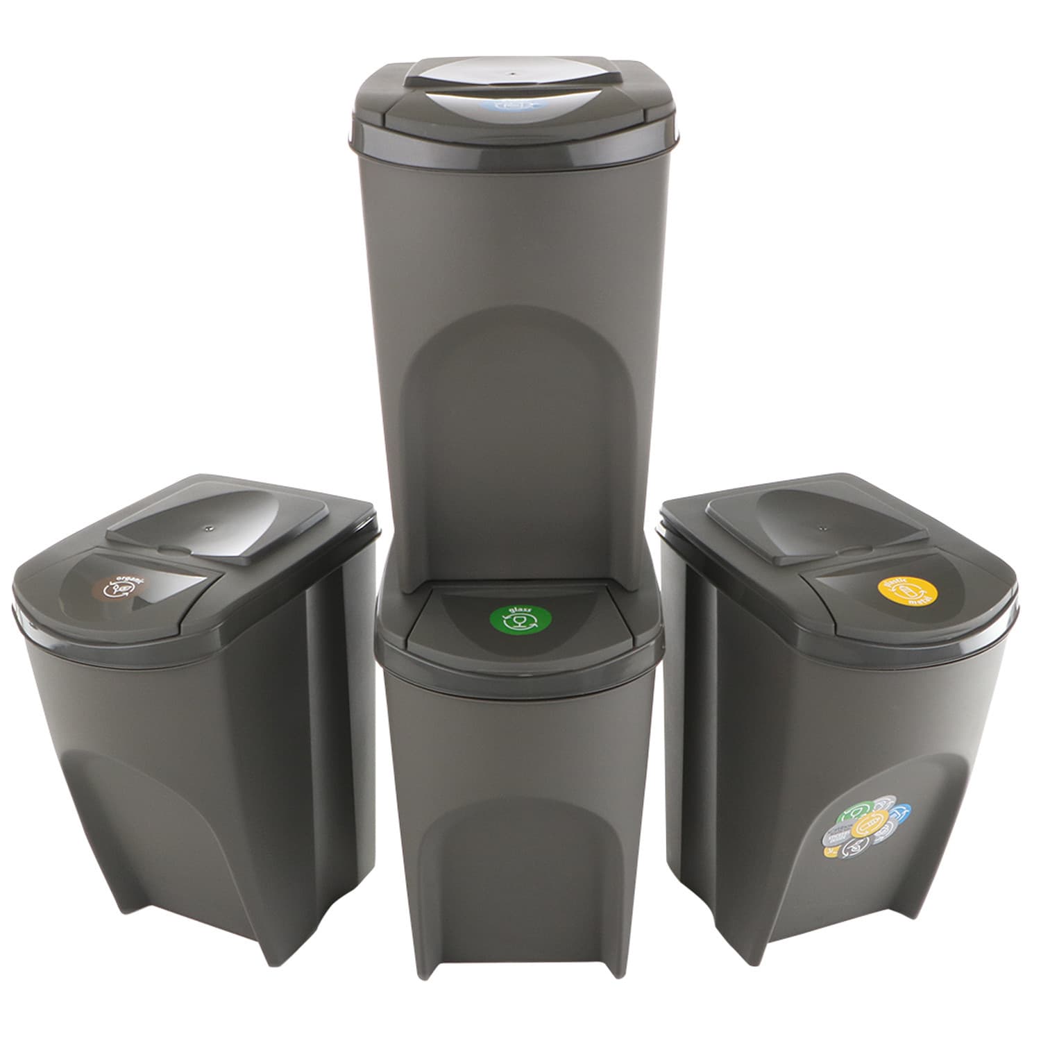 Set za ločevanje odpadkov Sortibox 4x35L sivi 3