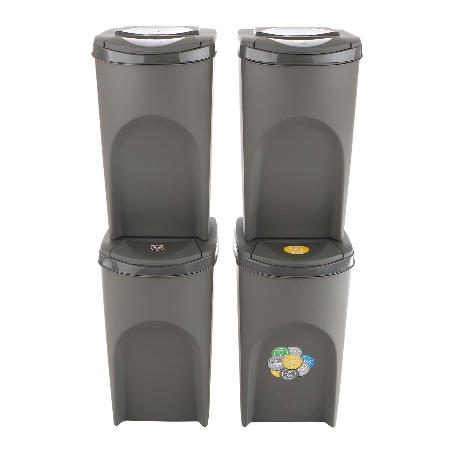Set za ločevanje odpadkov Sortibox 4x35L sivi