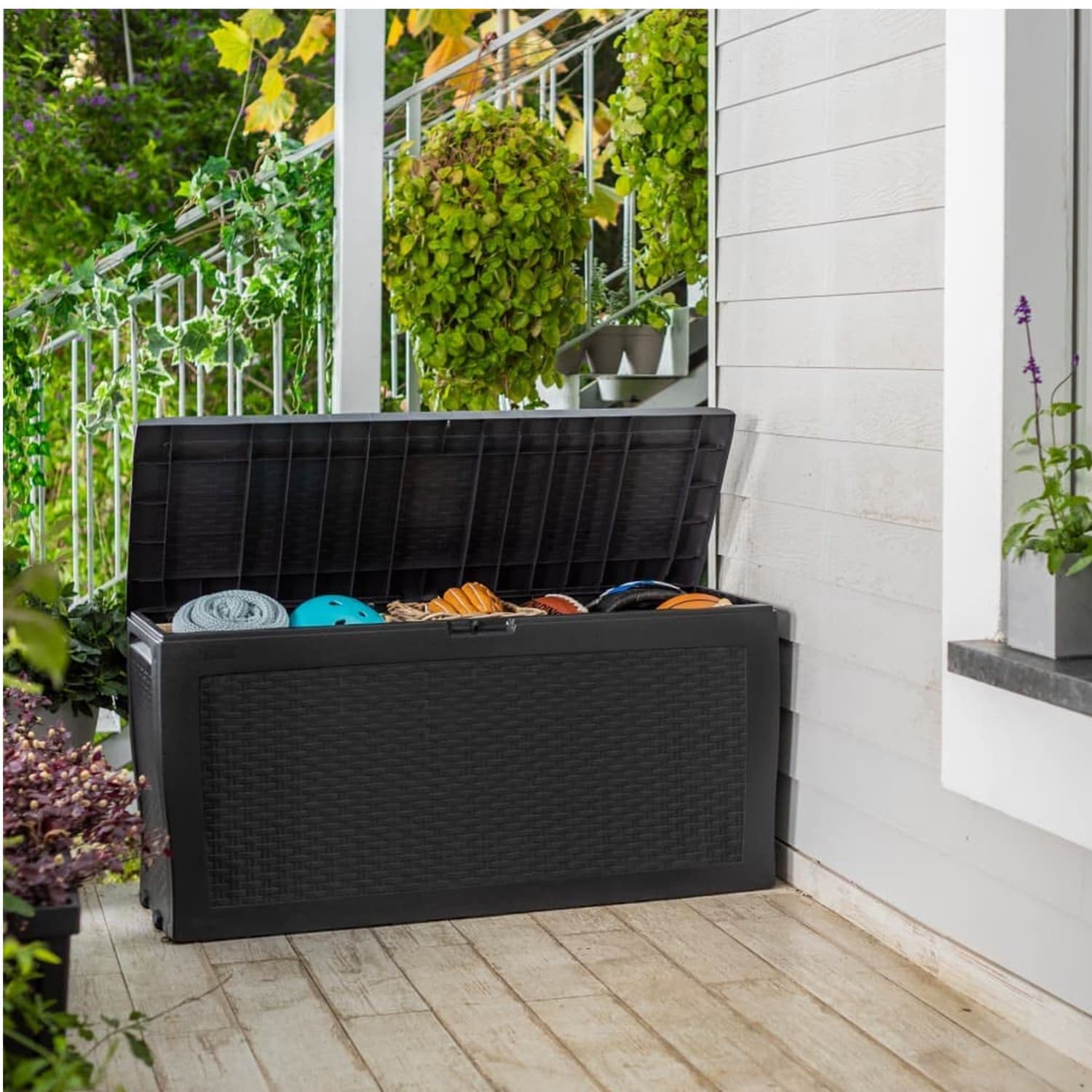 Vrtna omarica Keter Samoa Rattan 270L, antracit 4