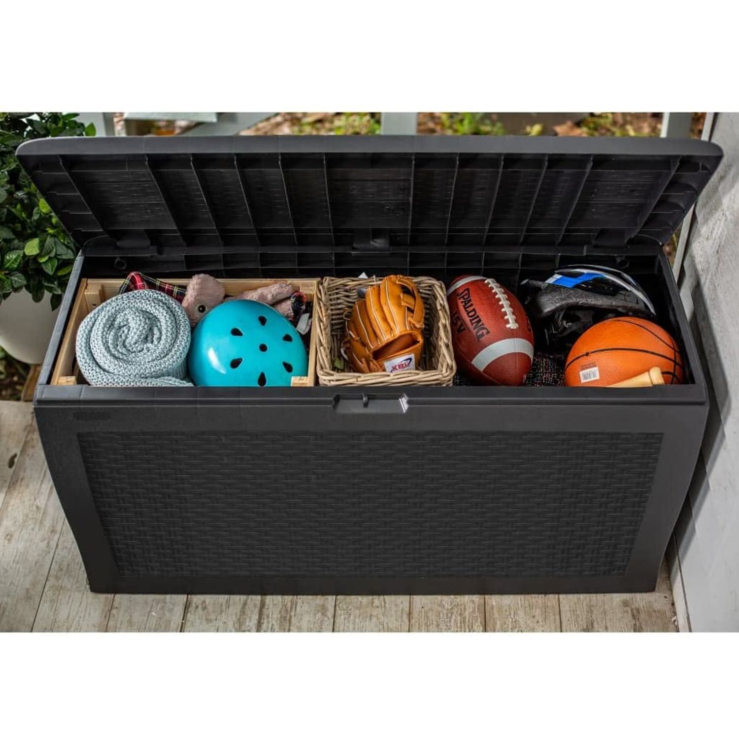 Vrtna omarica Keter Samoa Rattan 270L, antracit 5