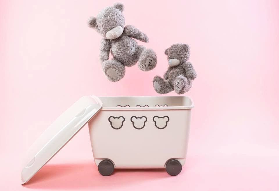 Posoda za igrače BranQ Teddy, 55L, bela 2