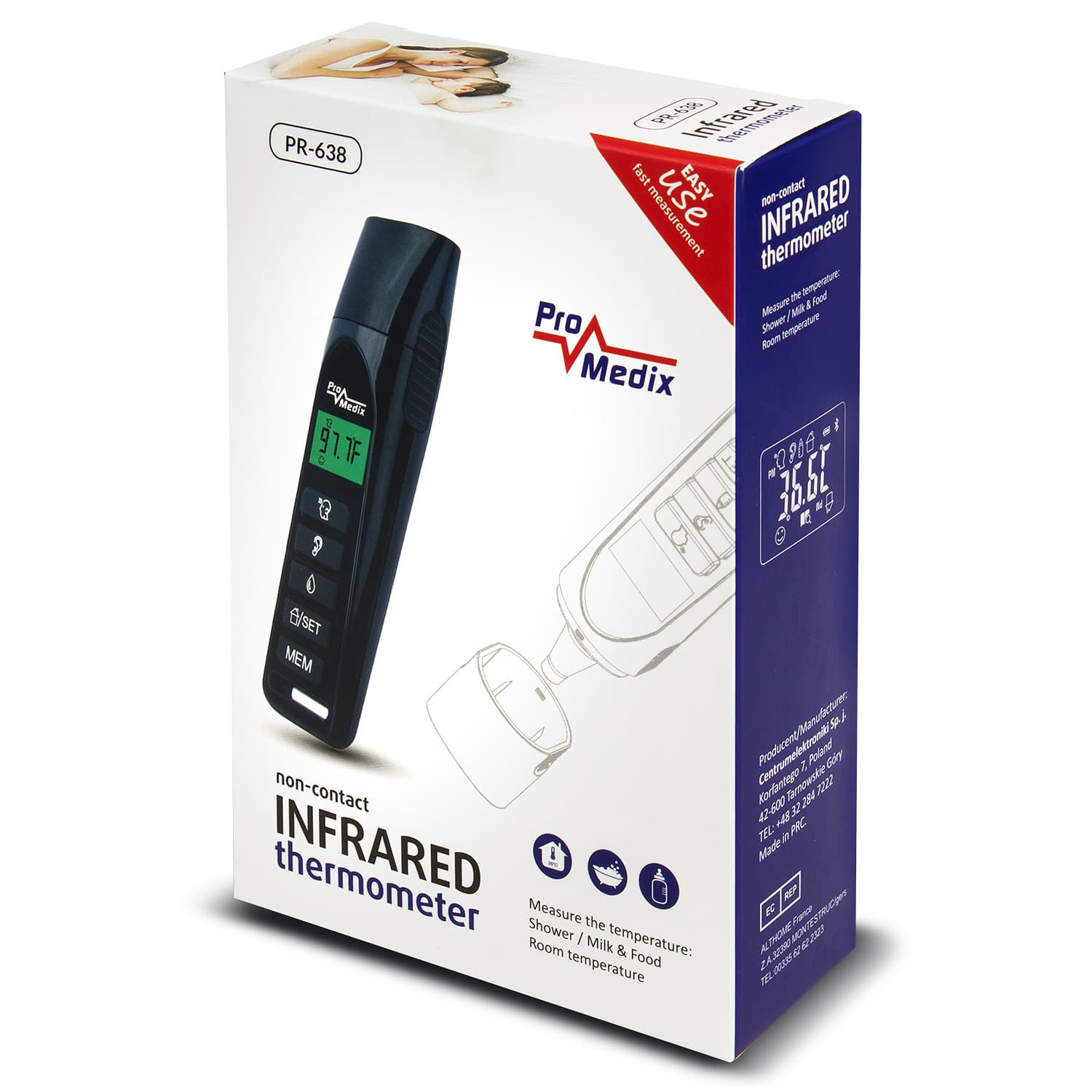 Brezdotčni infrardeči termometer Promedix PR-638 3