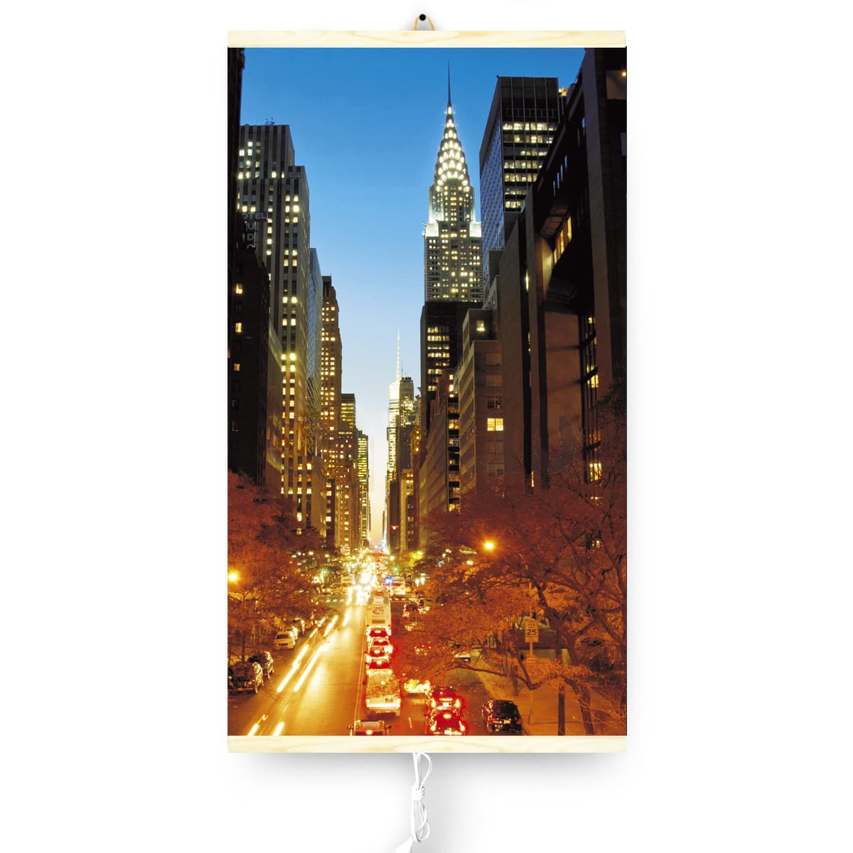 IR grelec TRIO, gibljiva plošča, 430W, motiv manhattan, 100x57cm, z regul.
