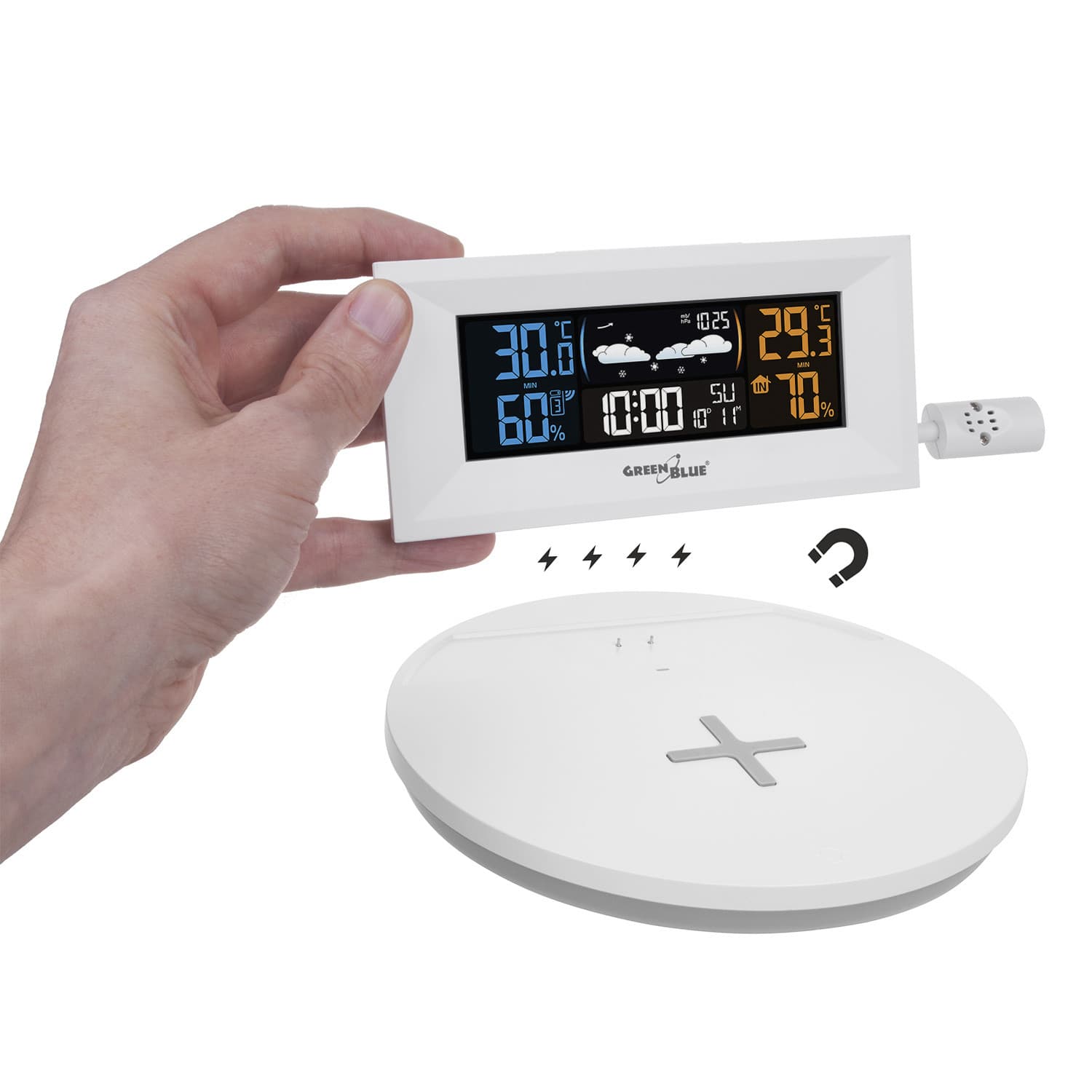 Brezžična vremenska postaja GreenBlue z indukcijskim polnilnikom, GB213 3