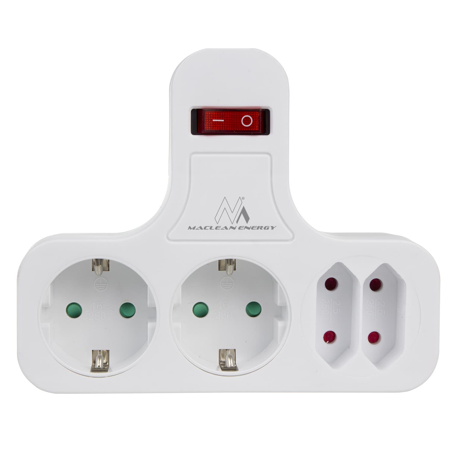 Podaljšek/razdelilec Maclean Energy MCE224 G, 4 schuko vtičnice, bel 3