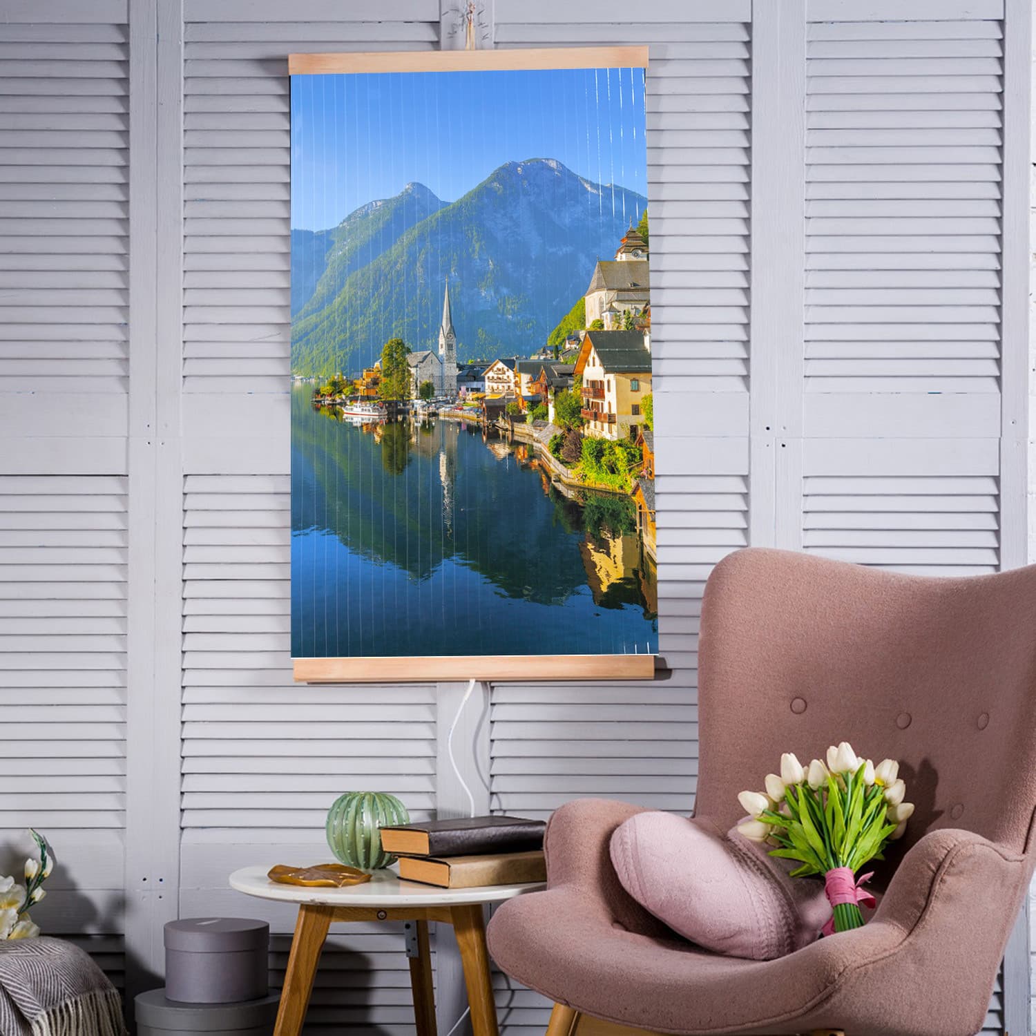 IR grelec TRIO 430W, 100x57cm, motiv vasice, s priloženim regulatorjem 2